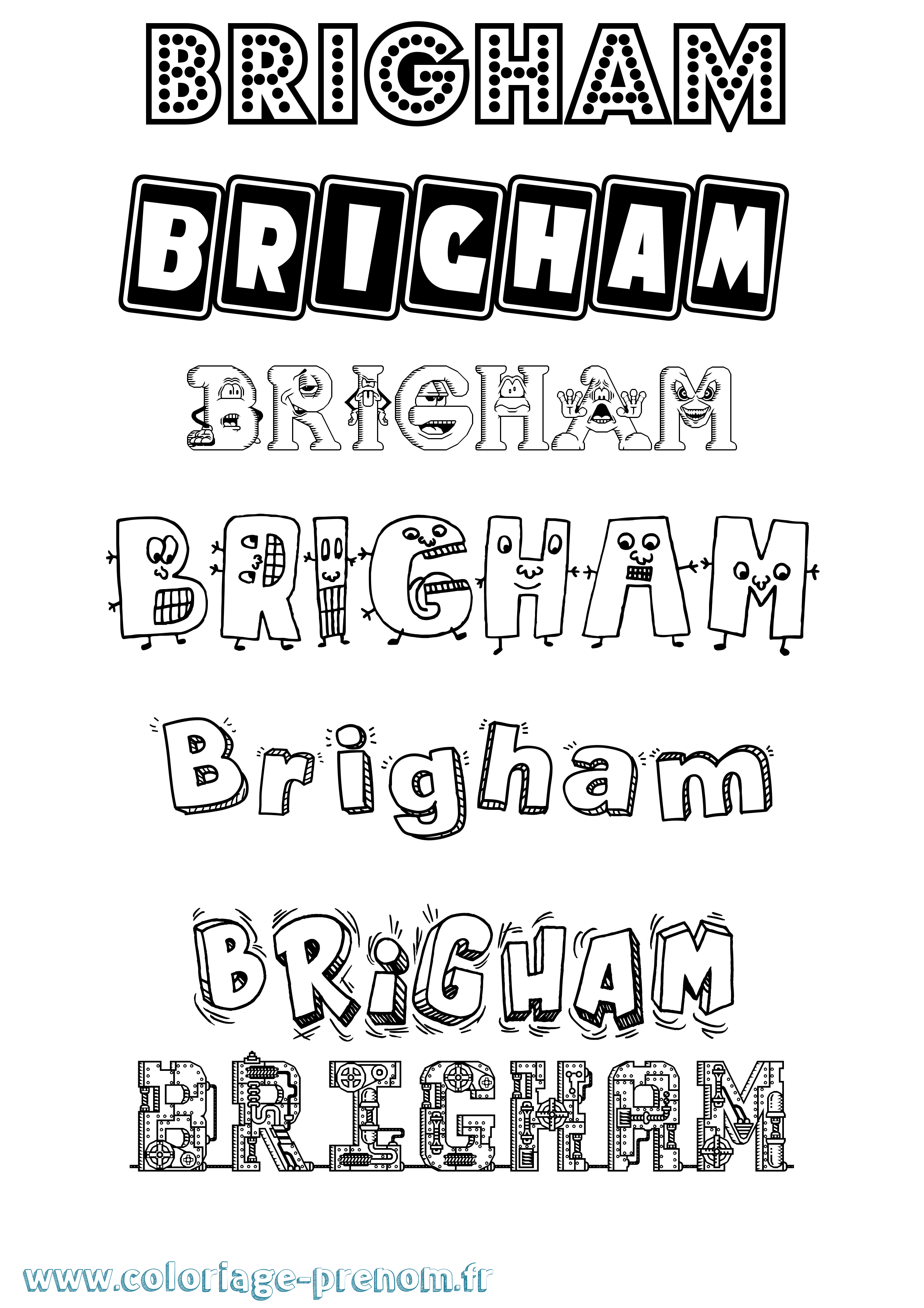 Coloriage prénom Brigham Fun