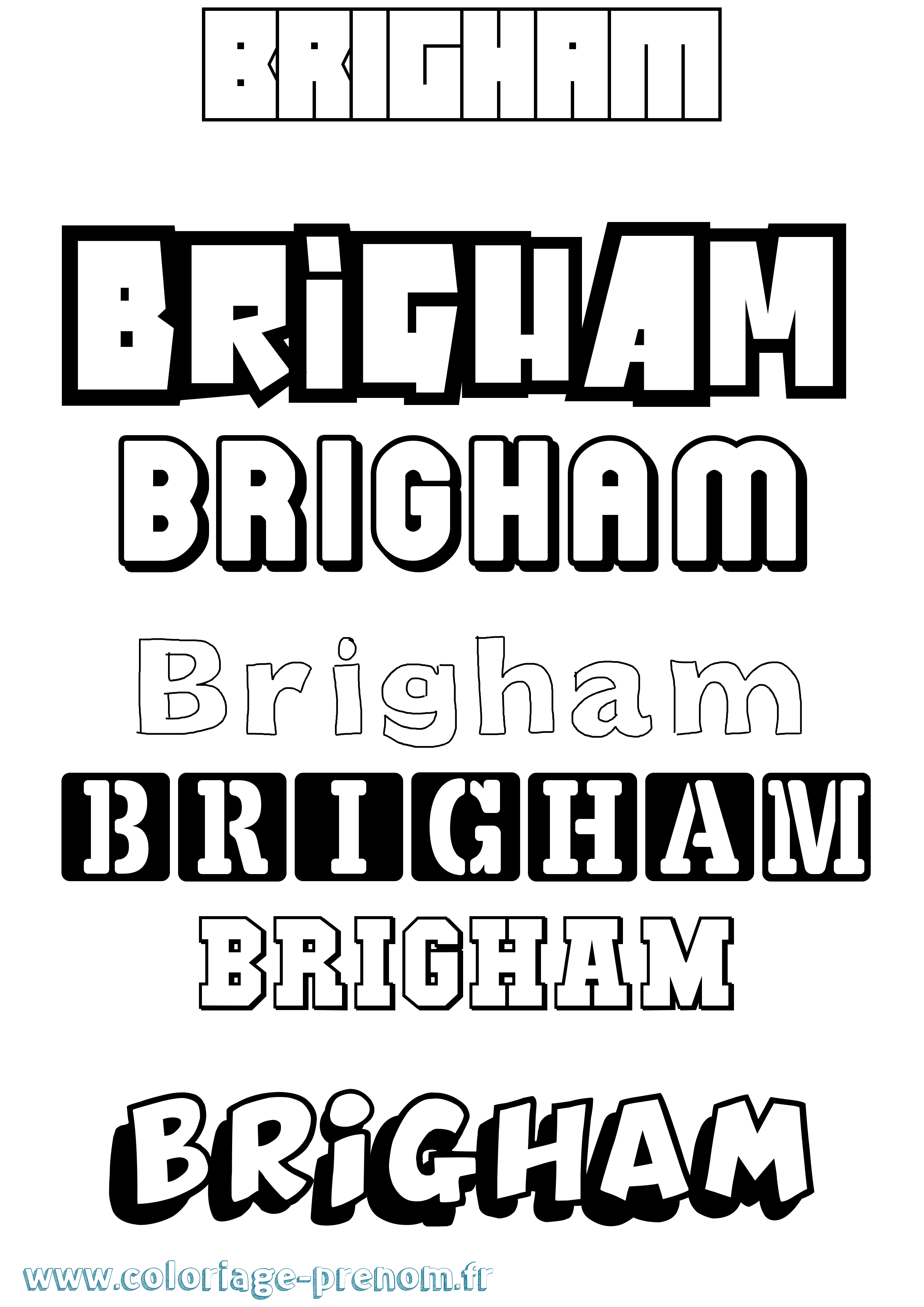 Coloriage prénom Brigham Simple