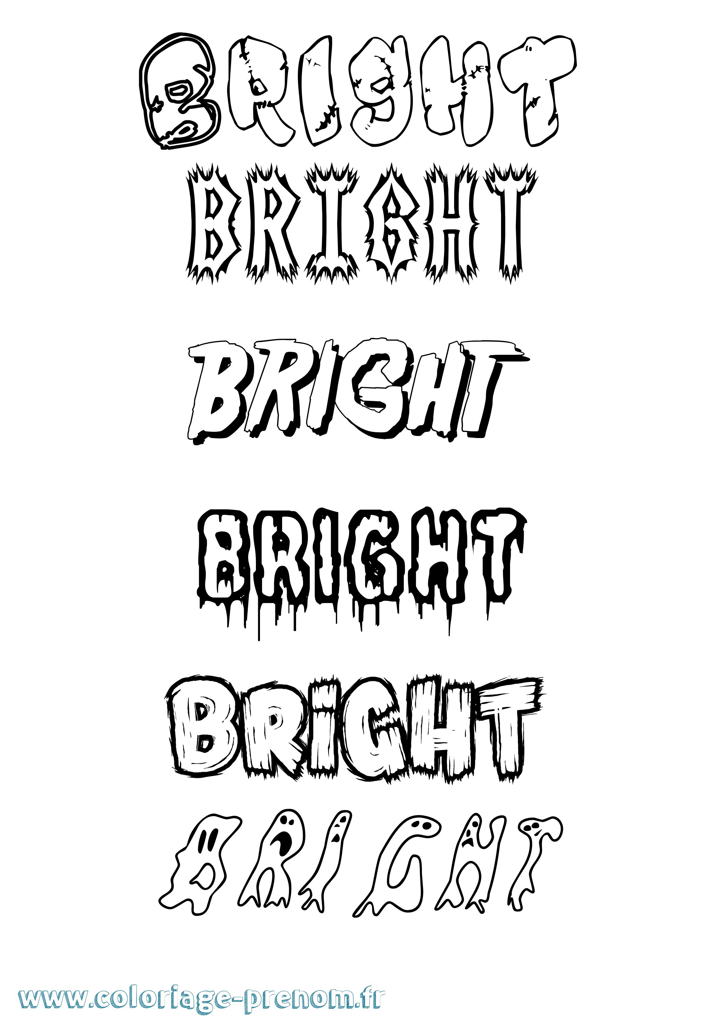 Coloriage prénom Bright Frisson