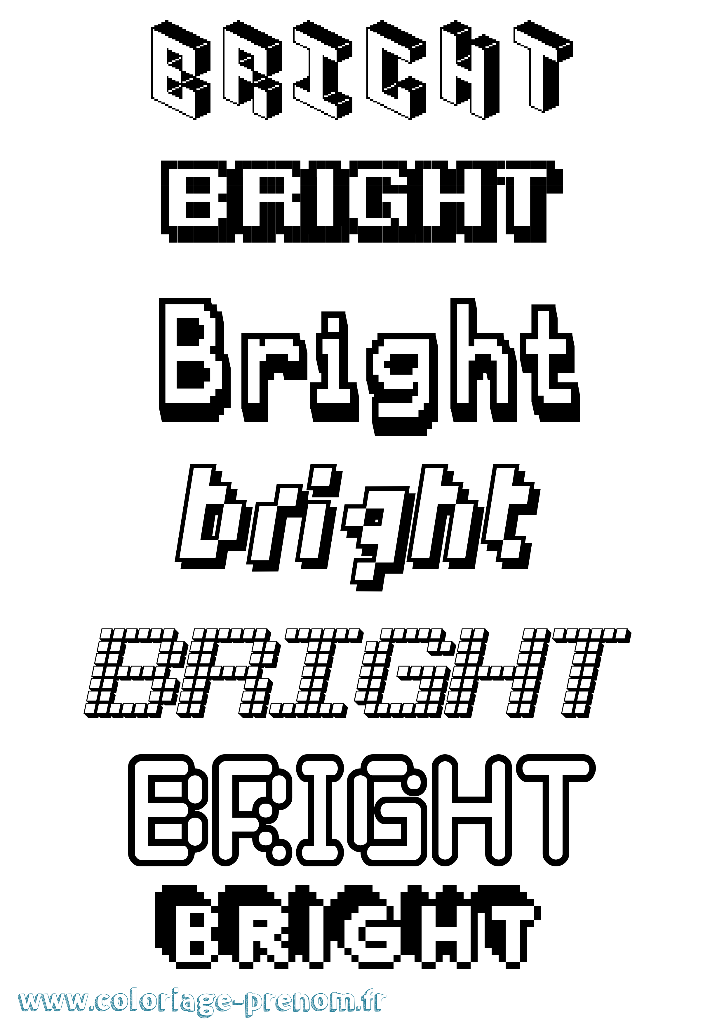Coloriage prénom Bright Pixel