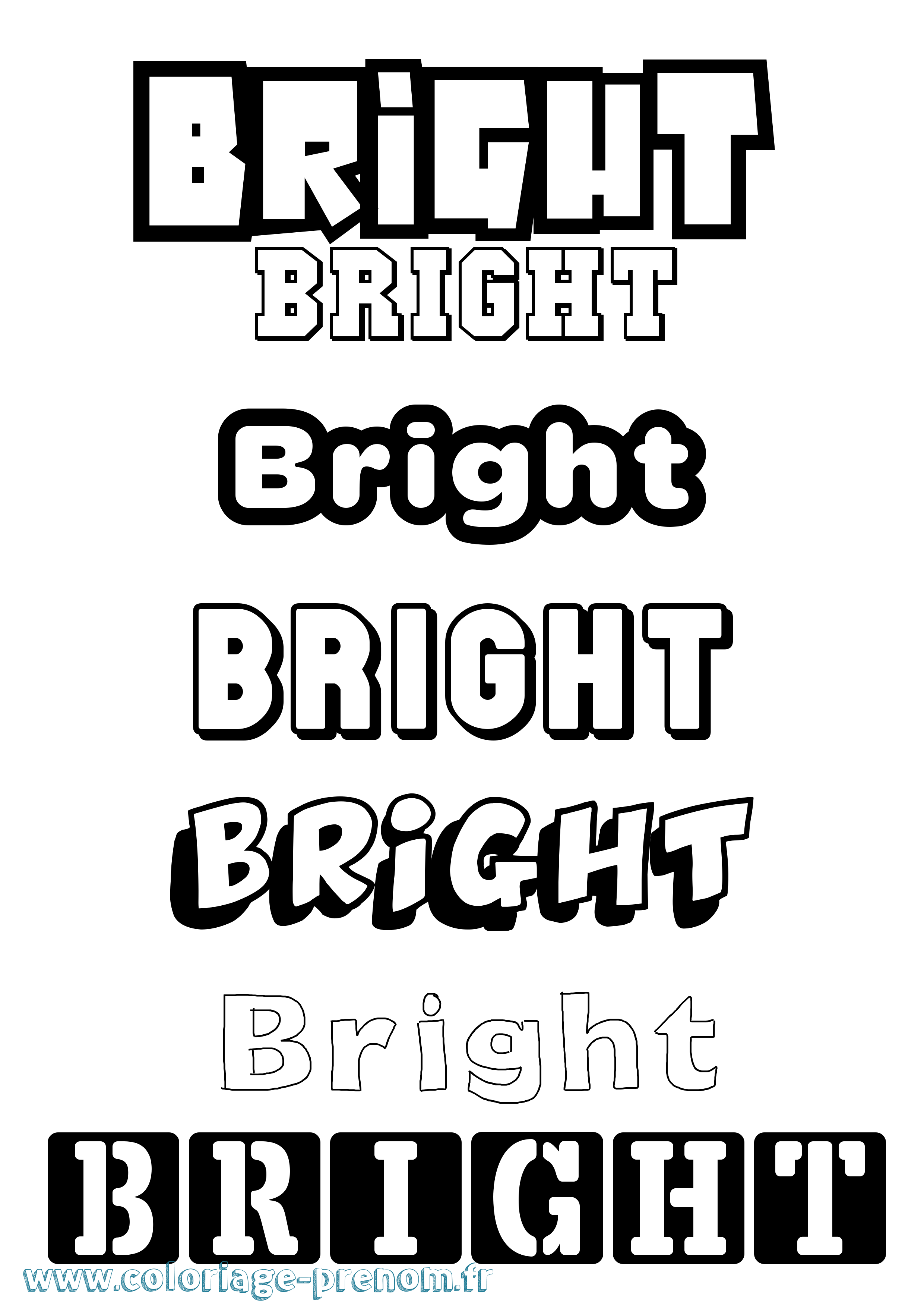 Coloriage prénom Bright Simple
