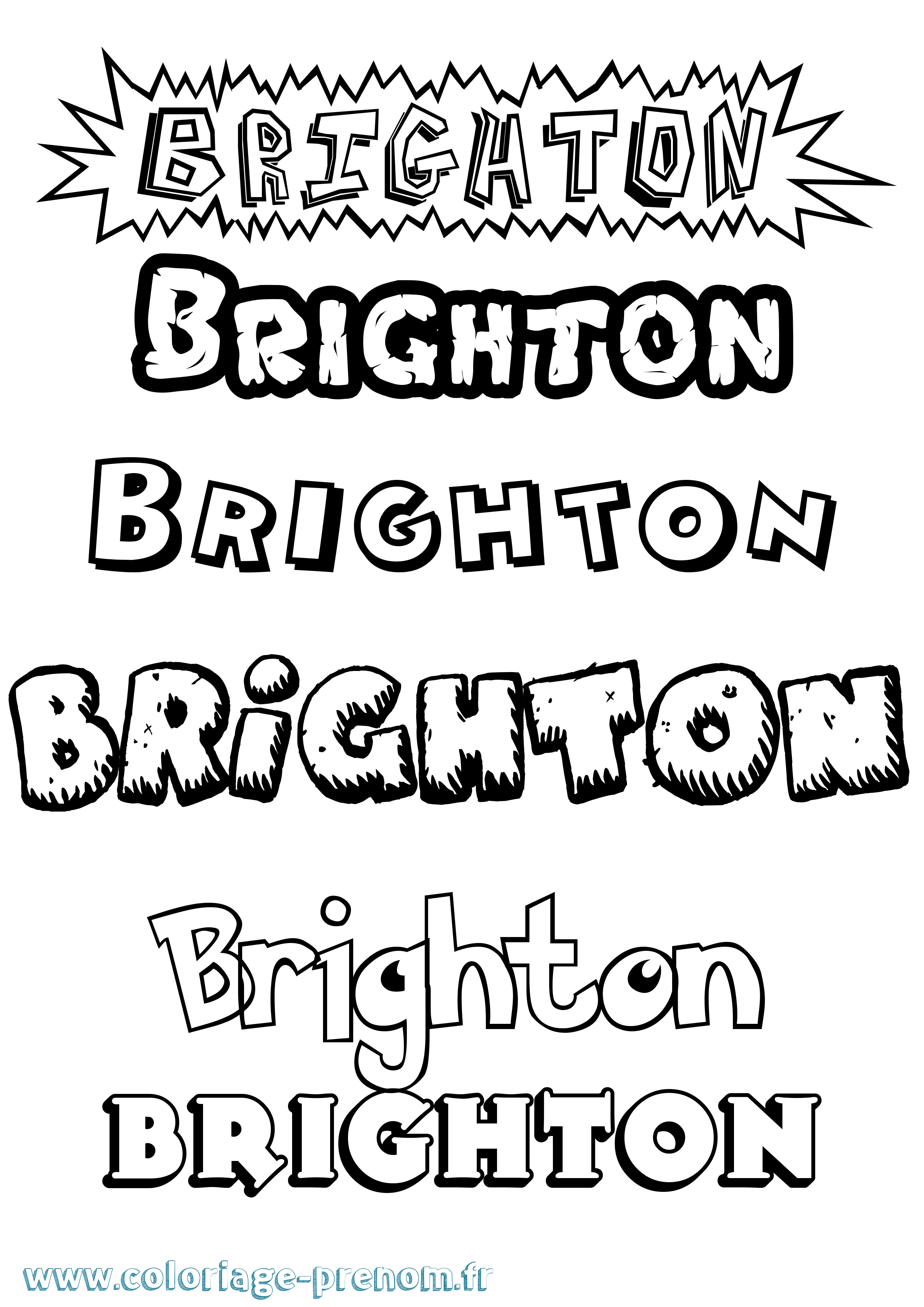 Coloriage prénom Brighton Dessin Animé
