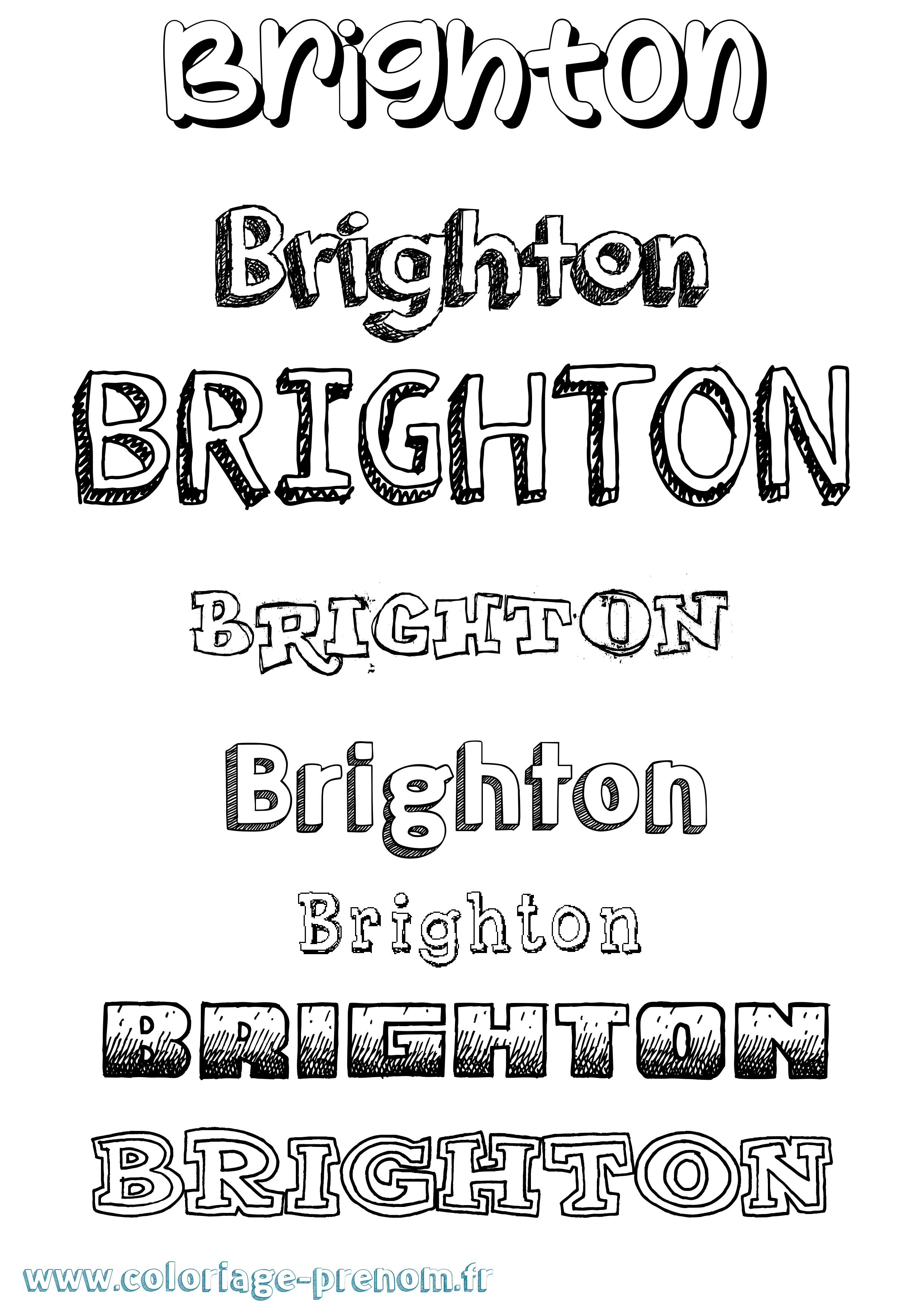 Coloriage prénom Brighton Dessiné