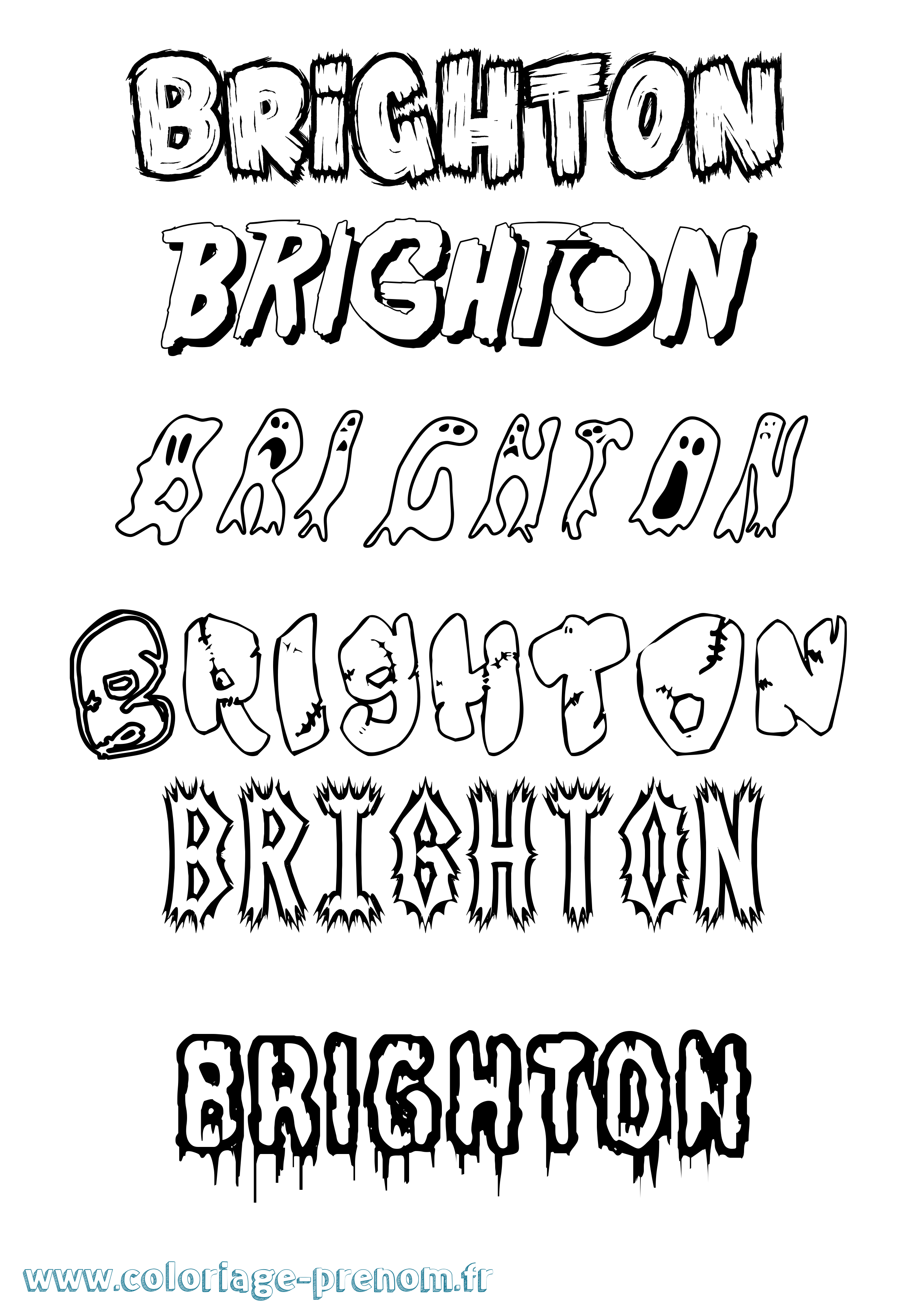 Coloriage prénom Brighton Frisson