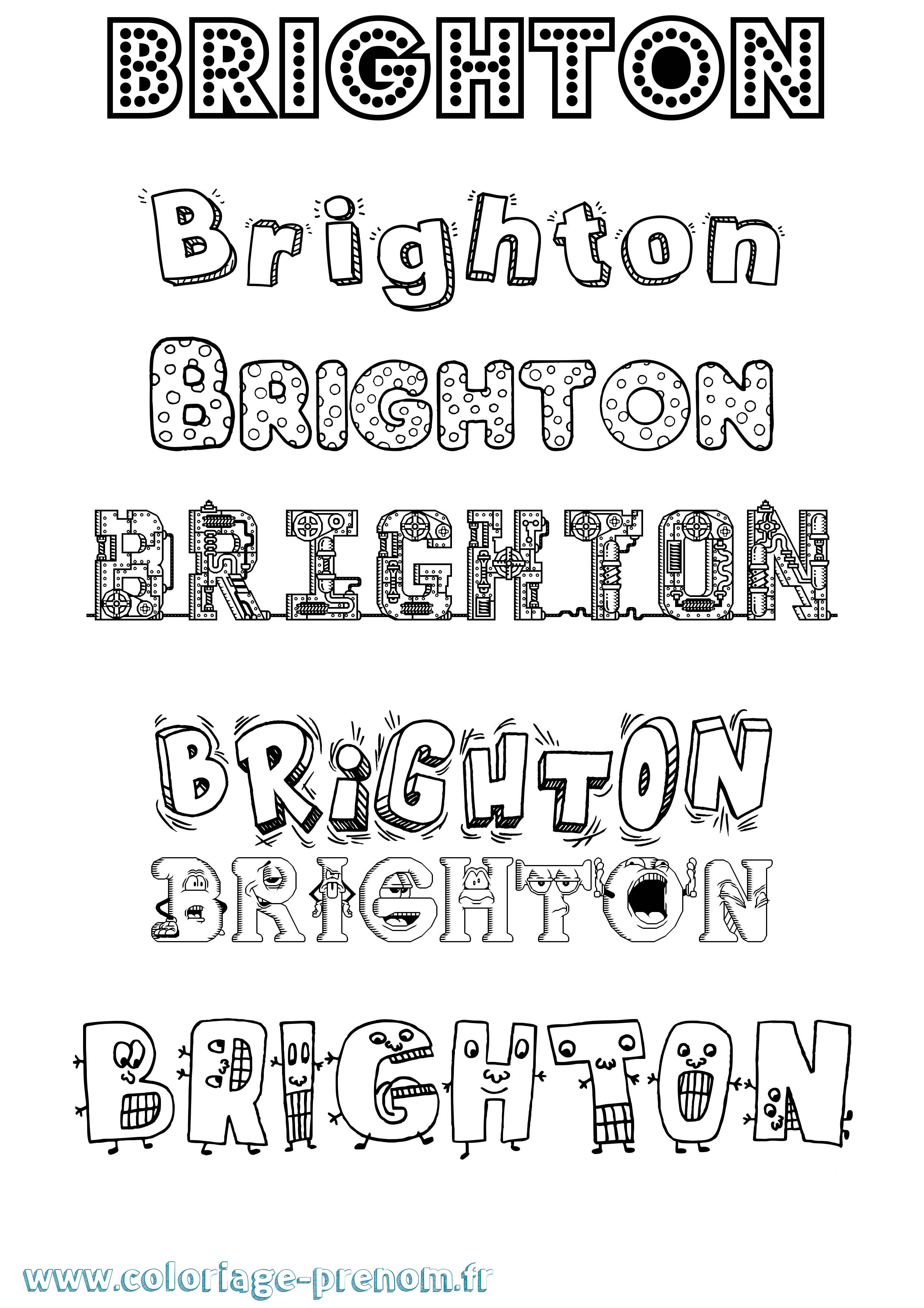 Coloriage prénom Brighton Fun