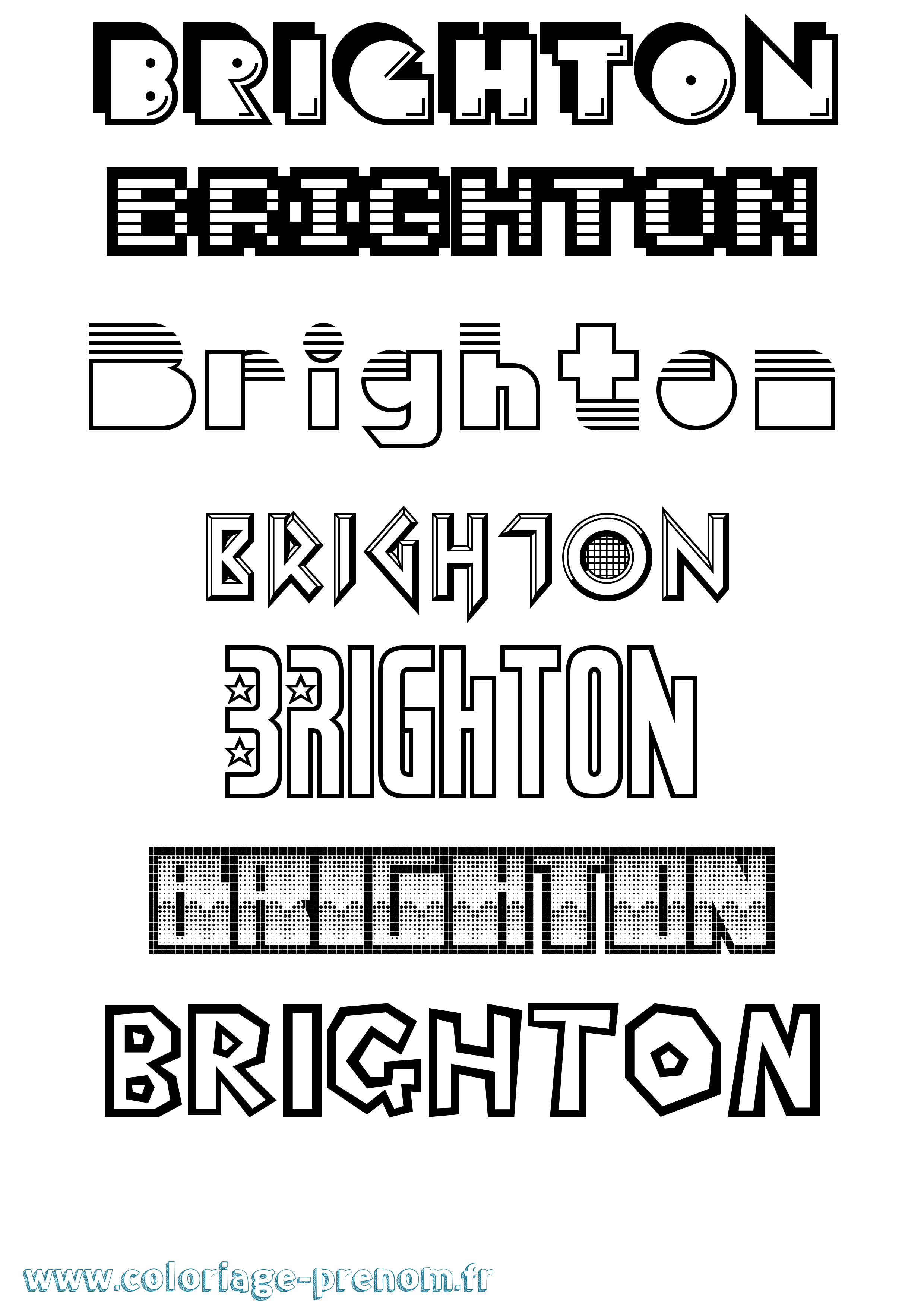 Coloriage prénom Brighton Jeux Vidéos