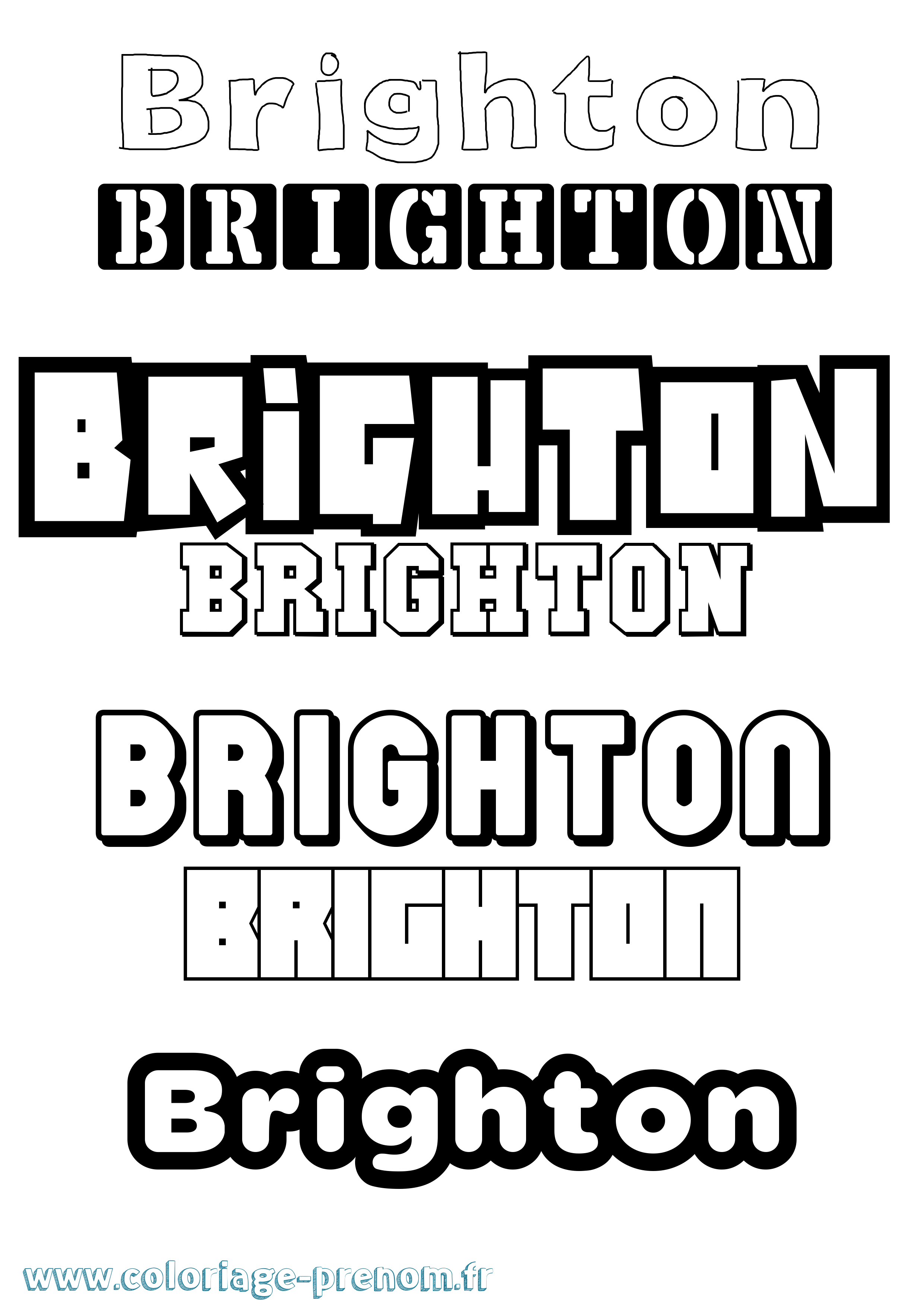 Coloriage prénom Brighton Simple