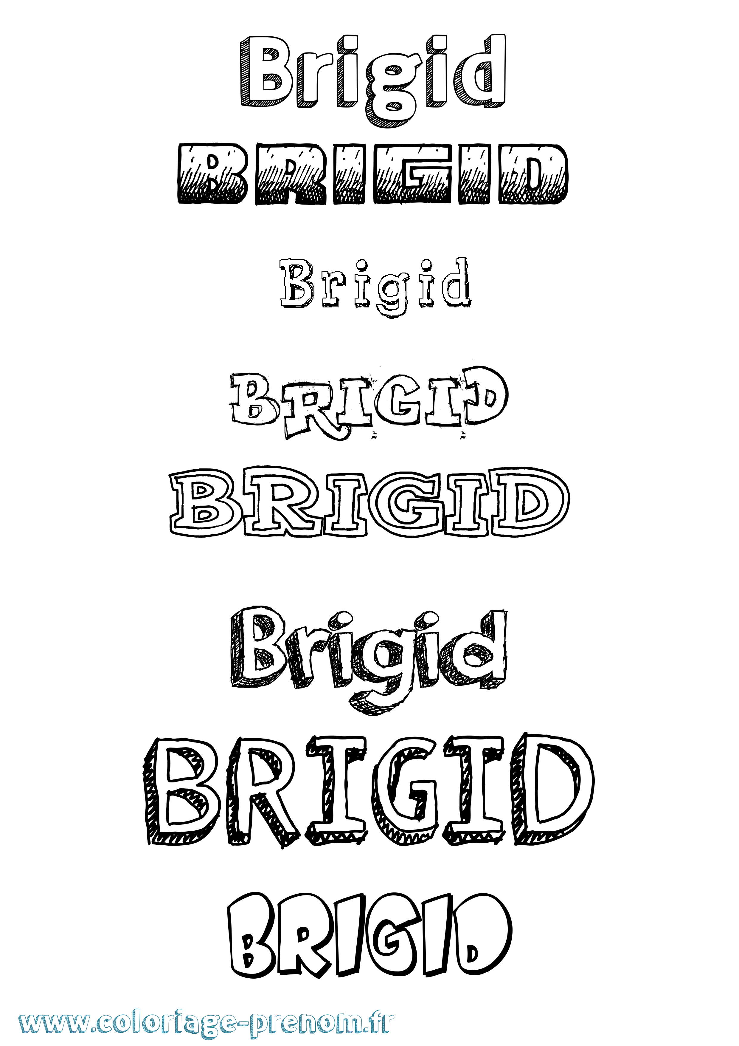Coloriage prénom Brigid Dessiné