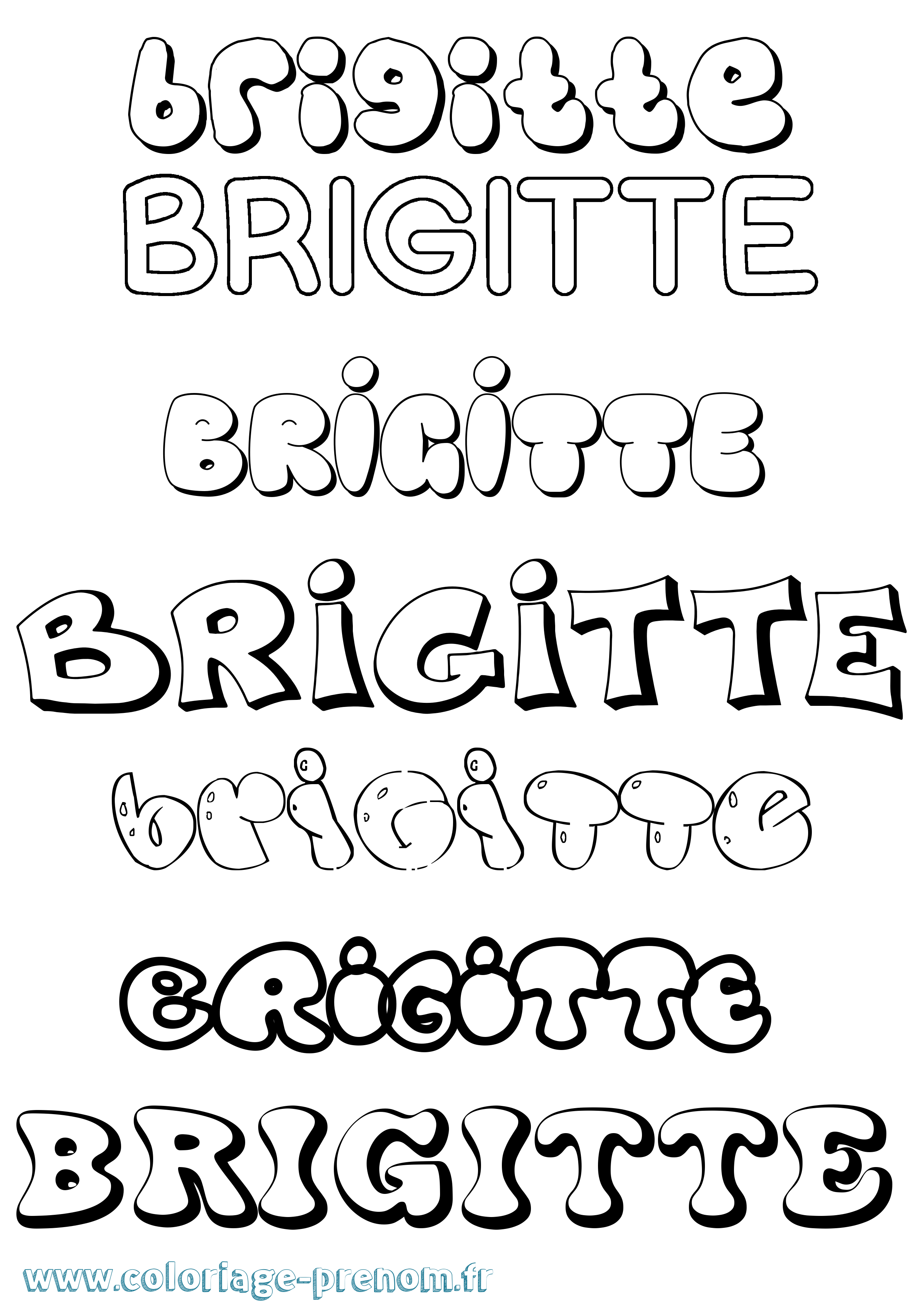 Coloriage Brigitte Coloriage prénom Brigitte