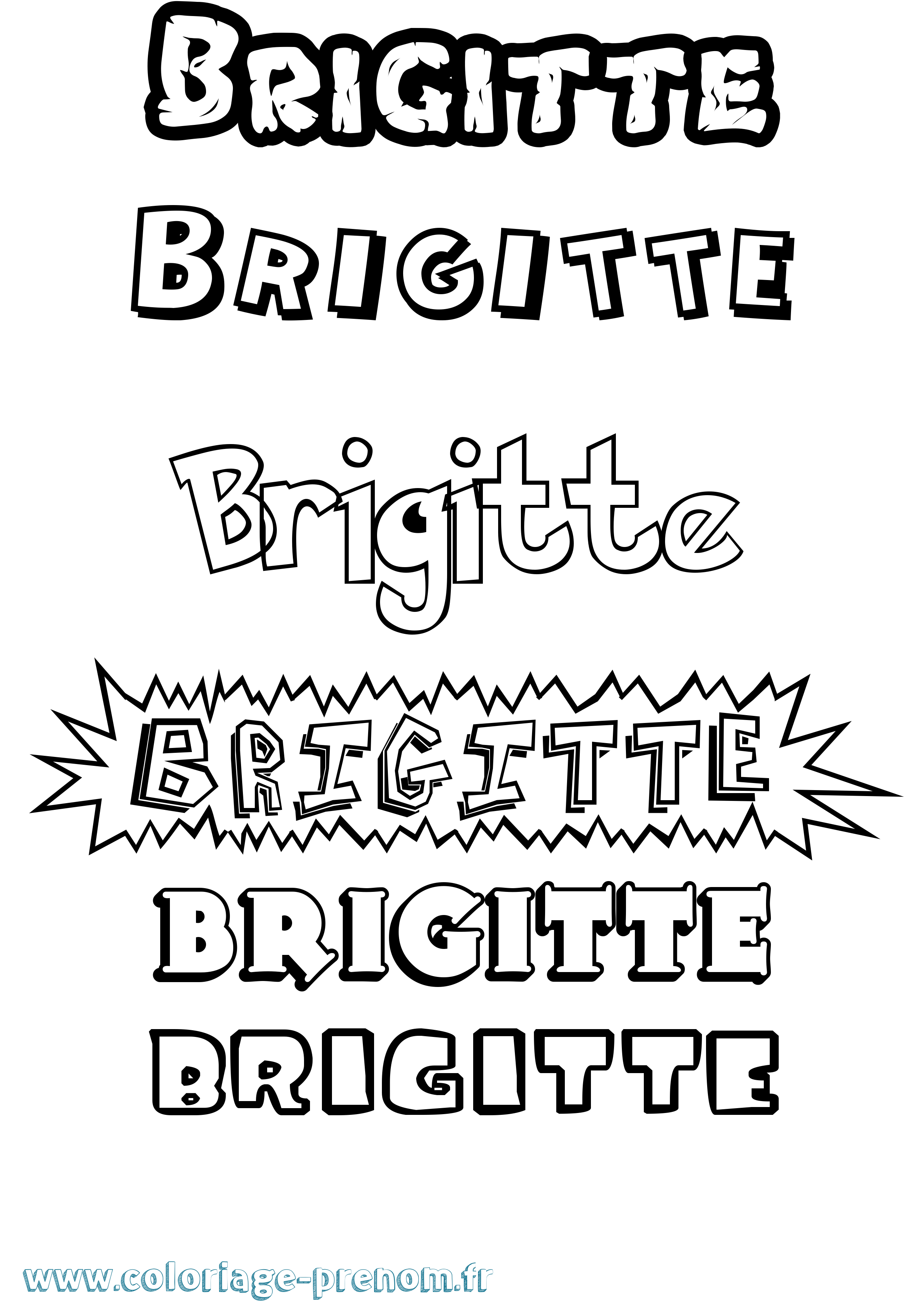 Coloriage prénom Brigitte Dessin Animé