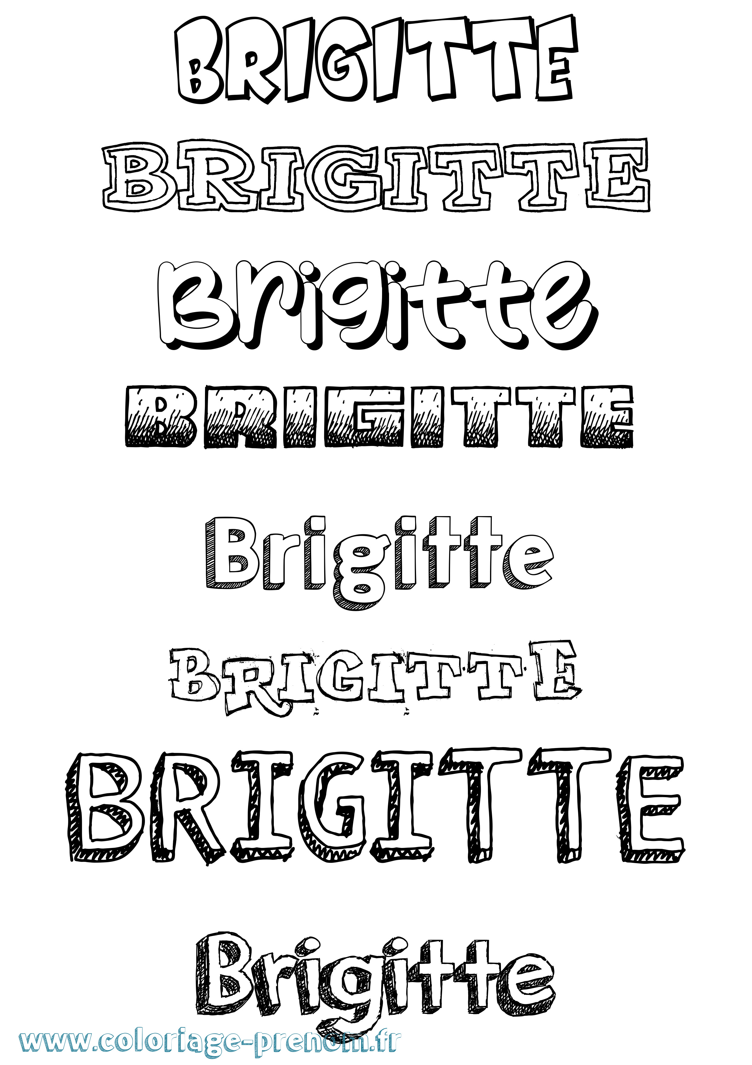 Coloriage prénom Brigitte Dessiné