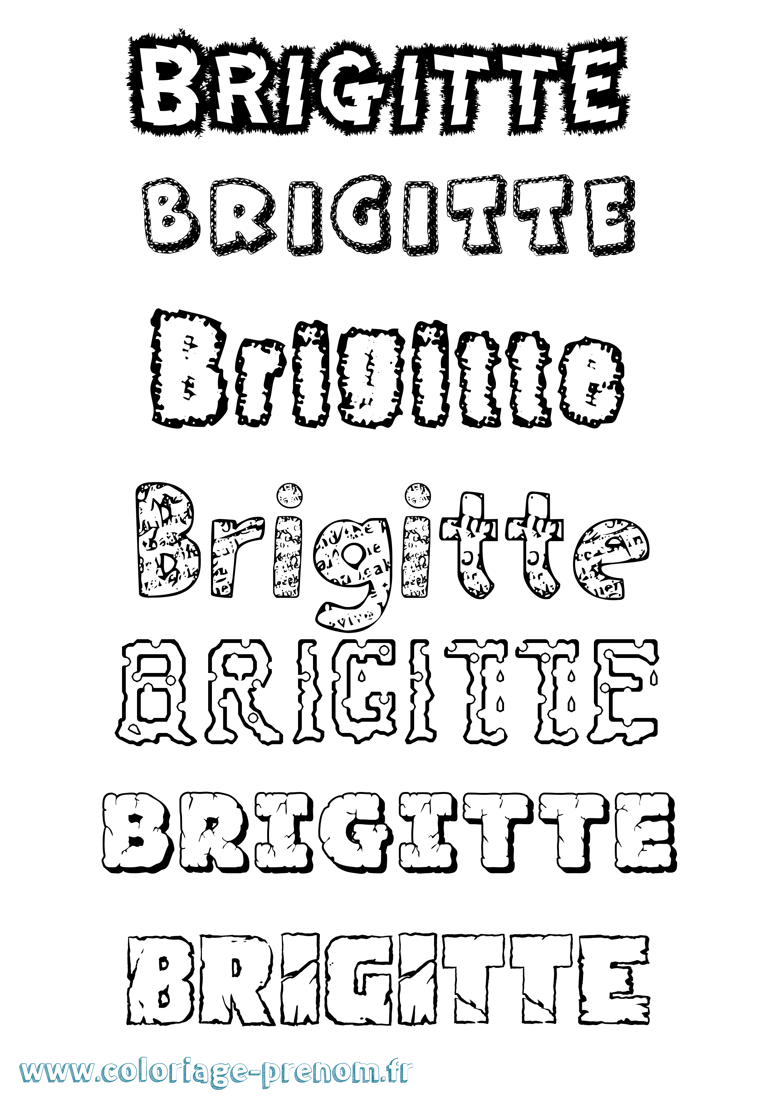 Coloriage Brigitte Coloriage prénom Brigitte