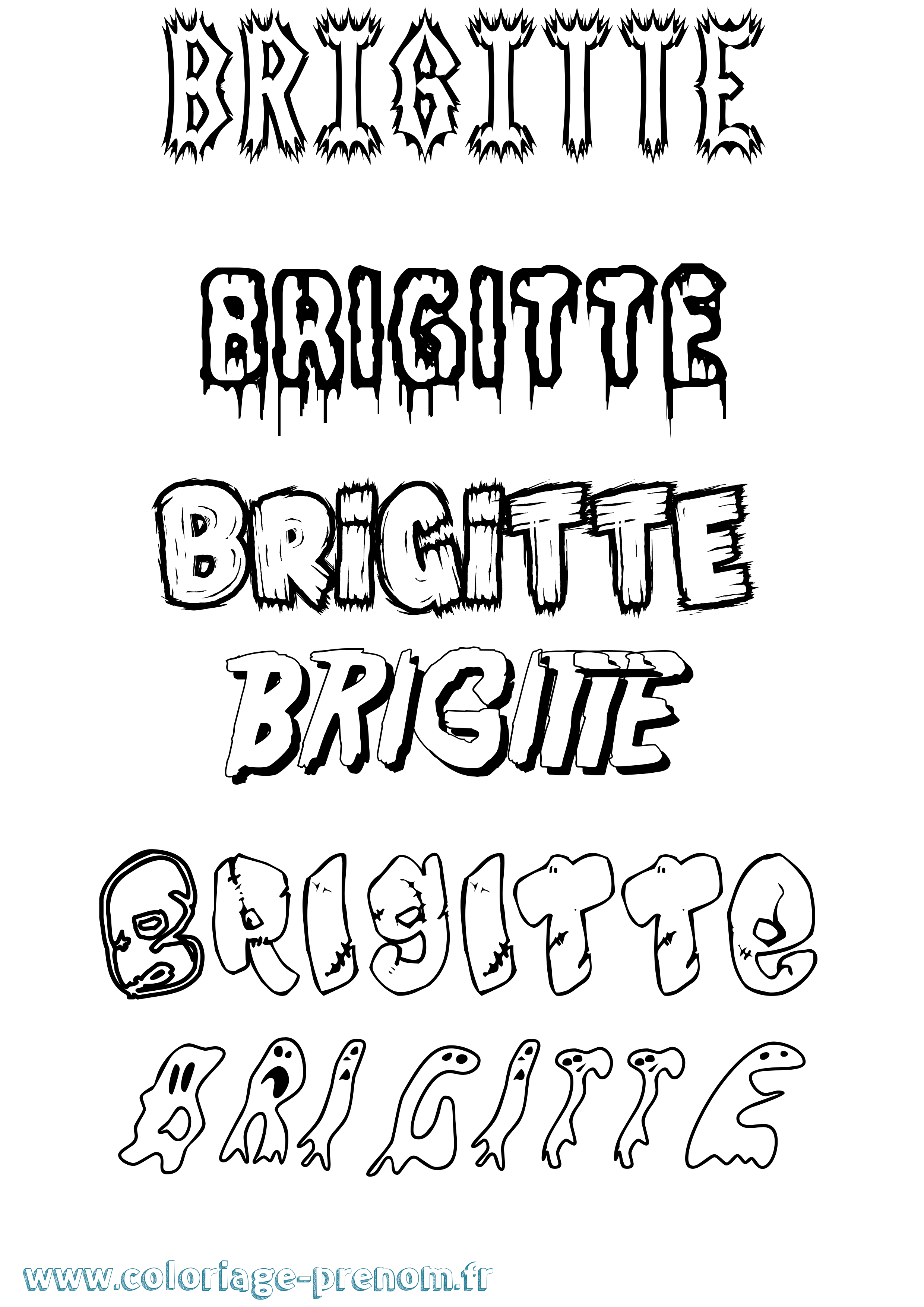 Coloriage prénom Brigitte Frisson