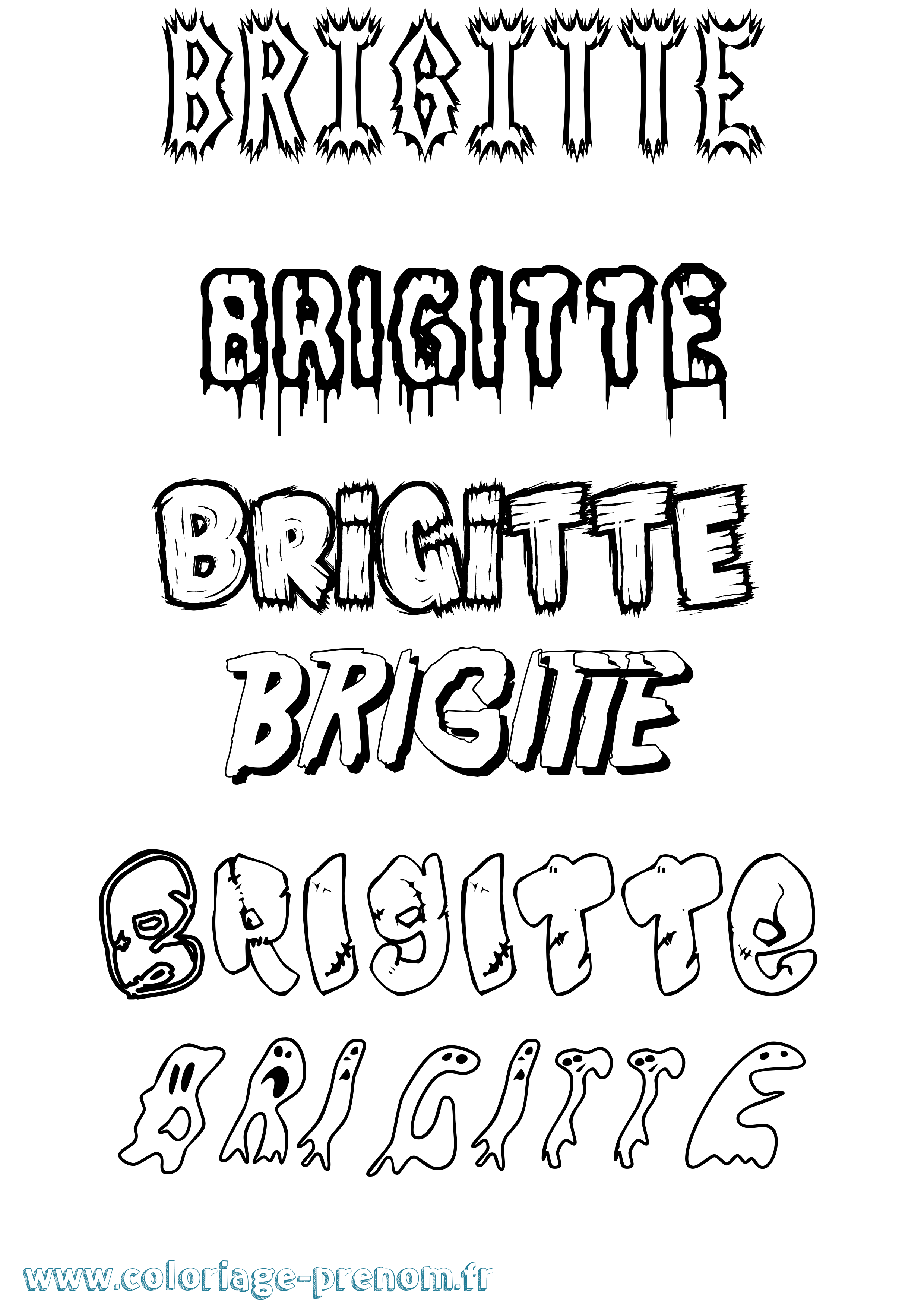 Coloriage Brigitte Coloriage prénom Brigitte