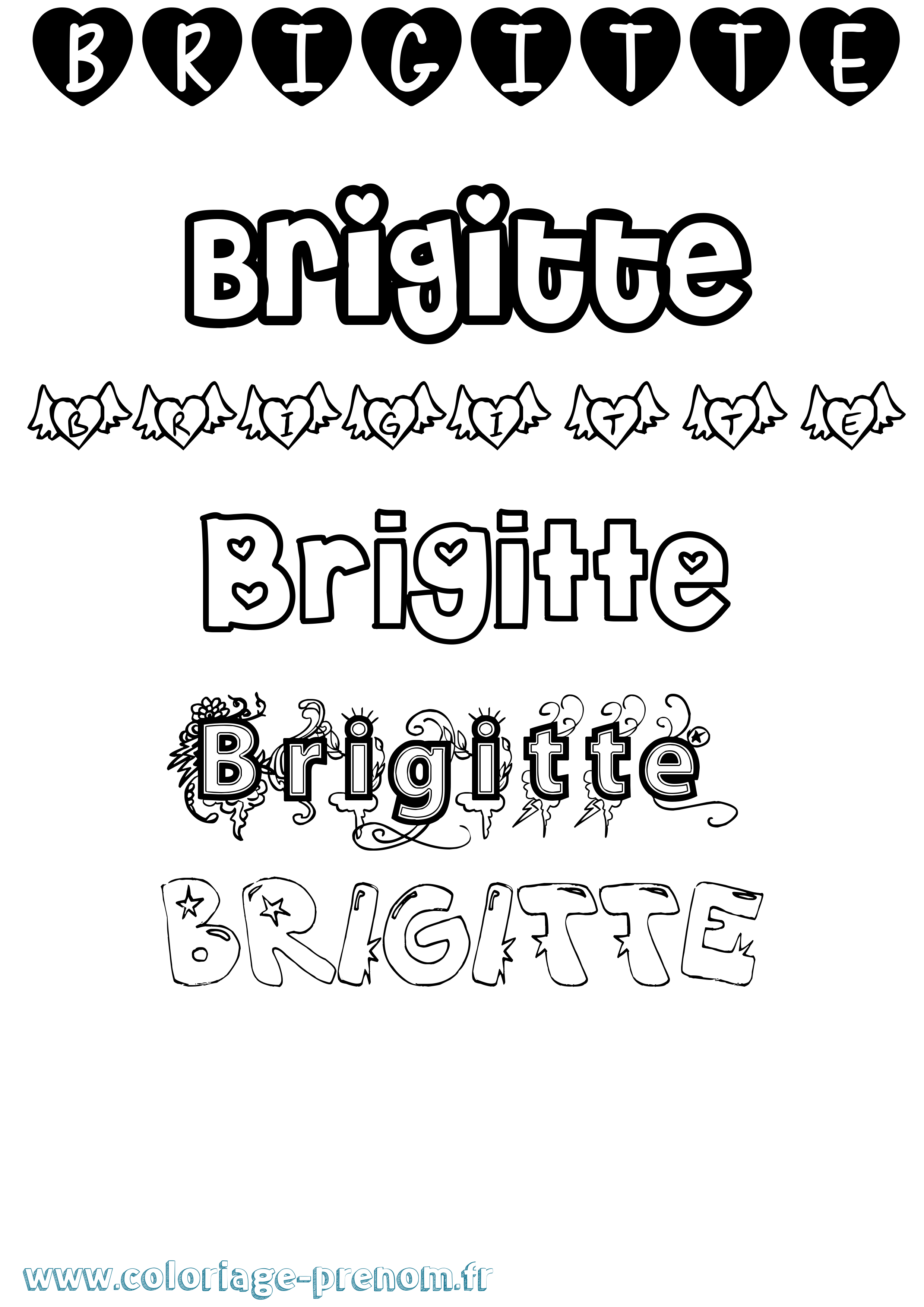 Coloriage Brigitte Coloriage prénom Brigitte