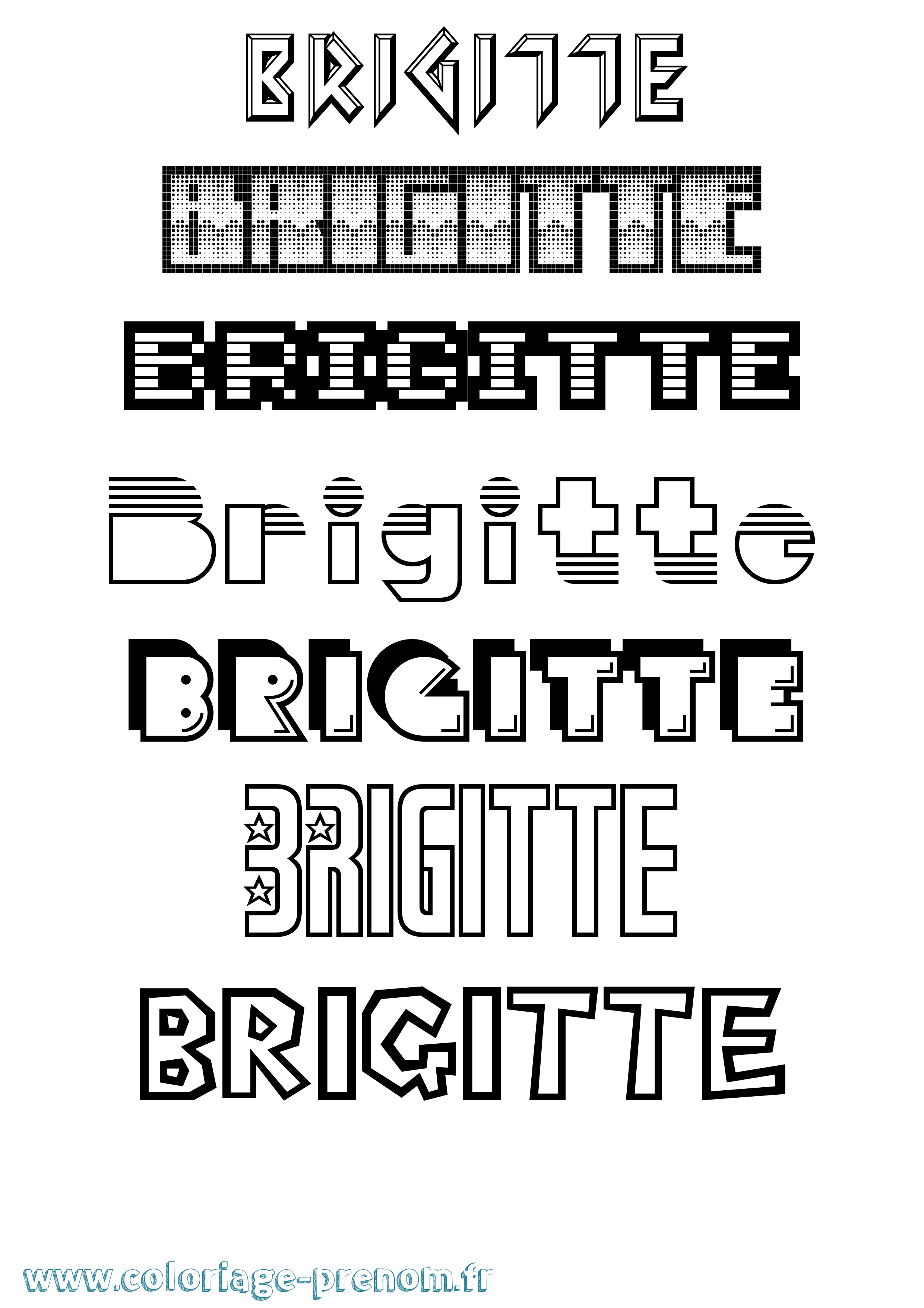 Coloriage Brigitte Coloriage prénom Brigitte