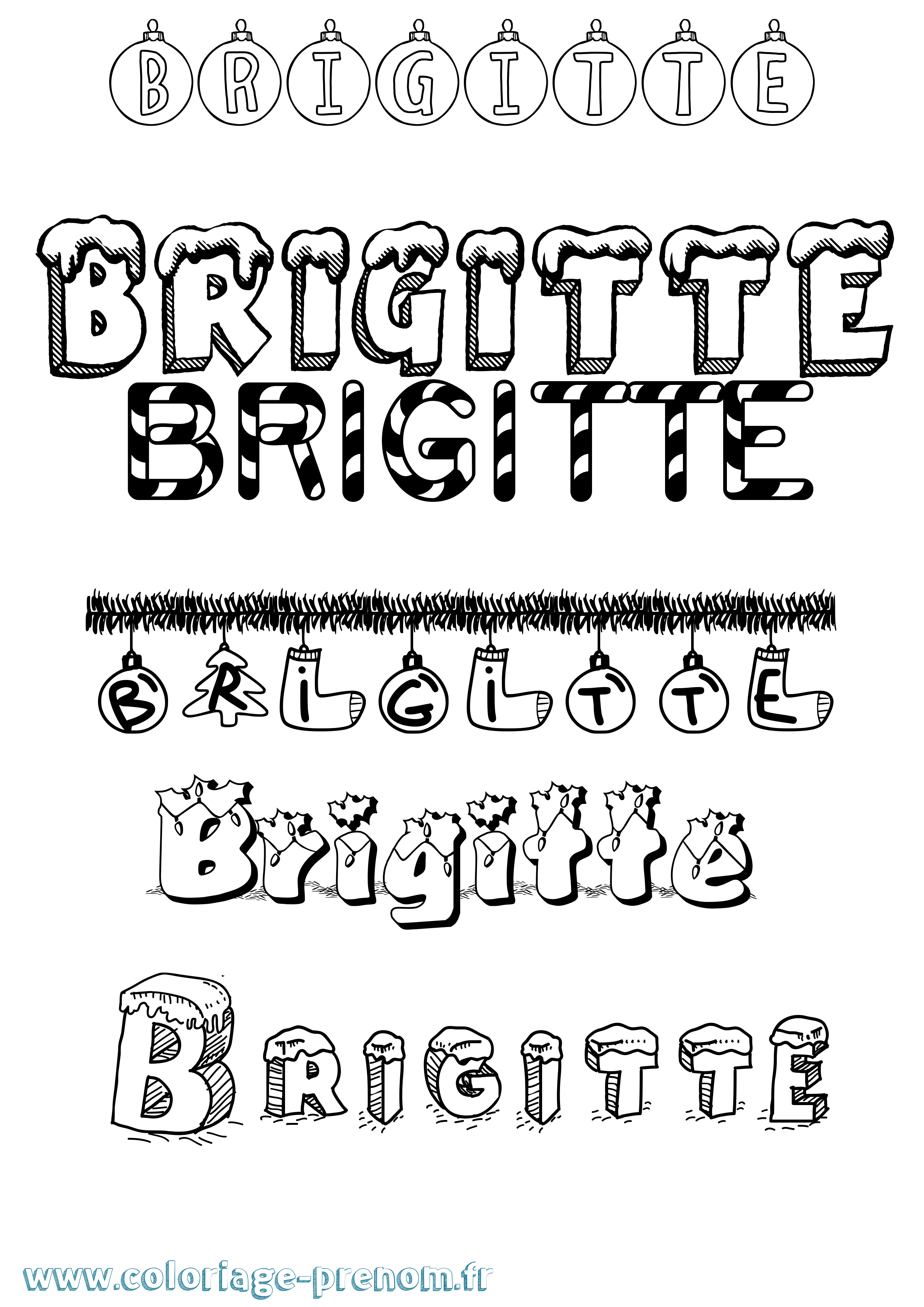 Coloriage Brigitte Coloriage prénom Brigitte