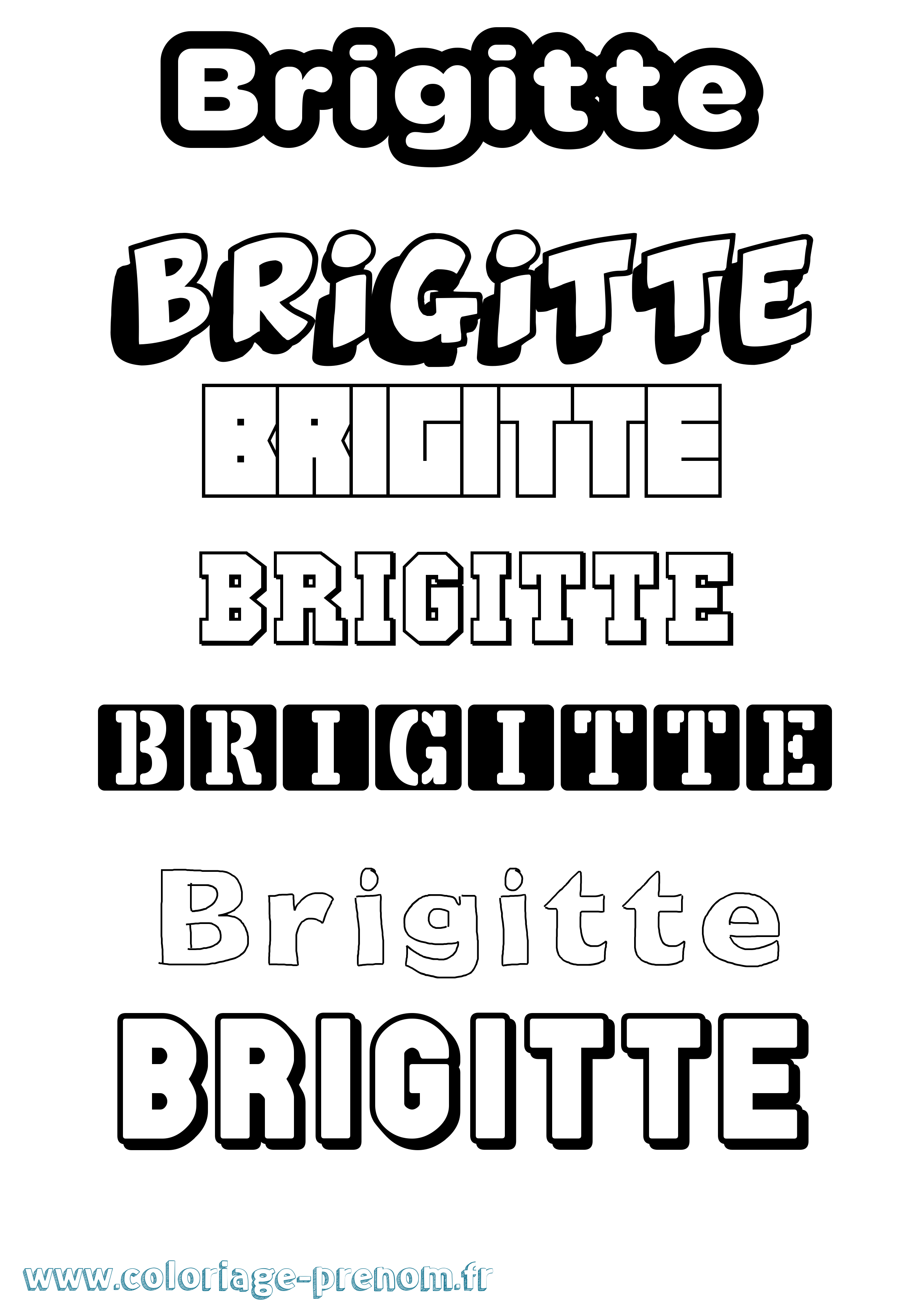 Coloriage prénom Brigitte Simple