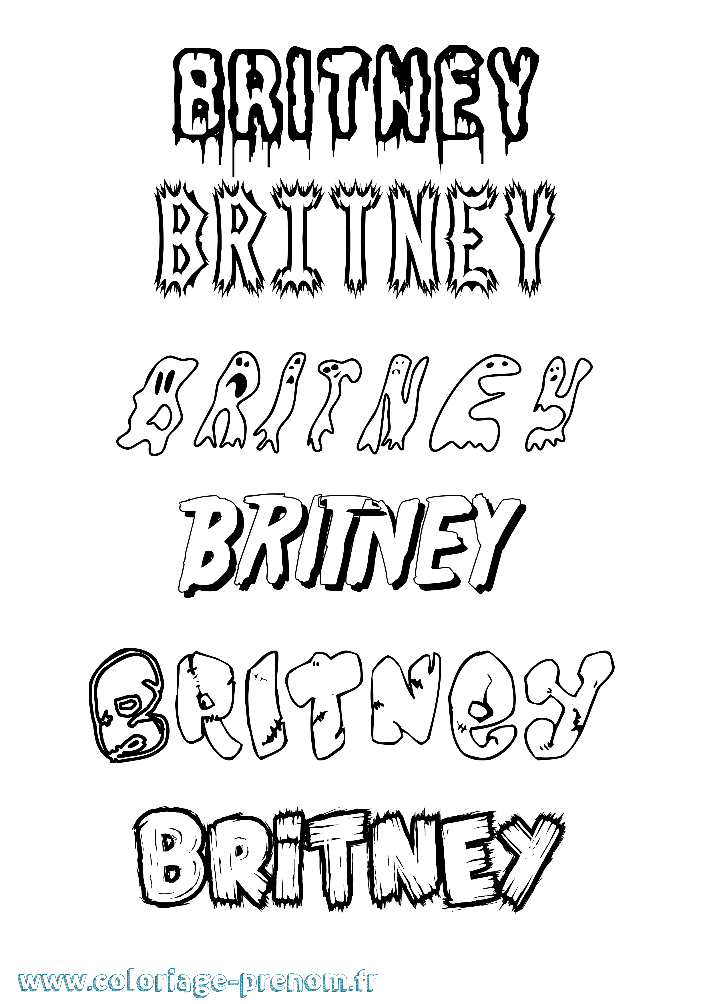 Coloriage prénom Britney Frisson