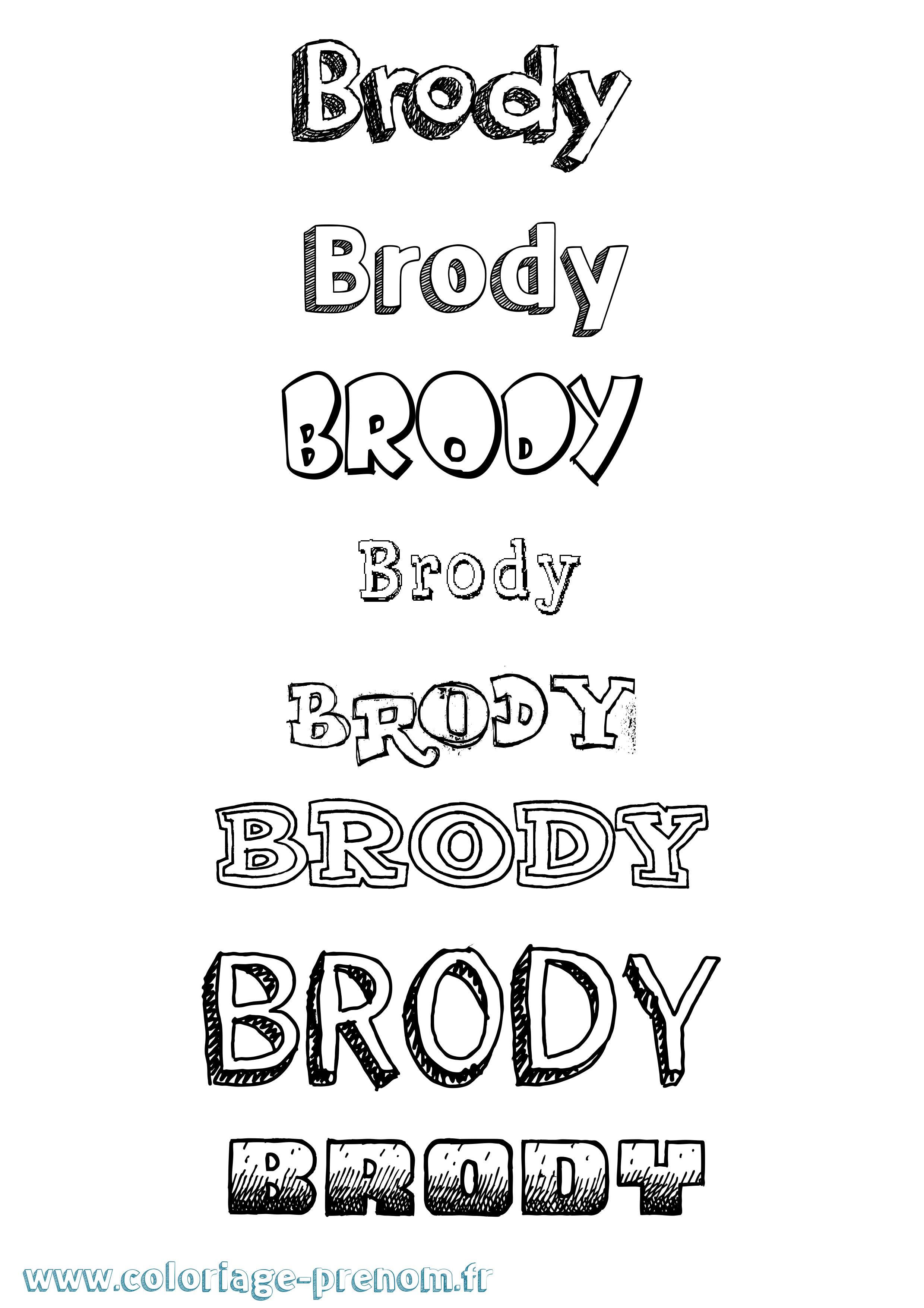 Coloriage Brody Dessiné Coloriage prénom Brody Dessiné