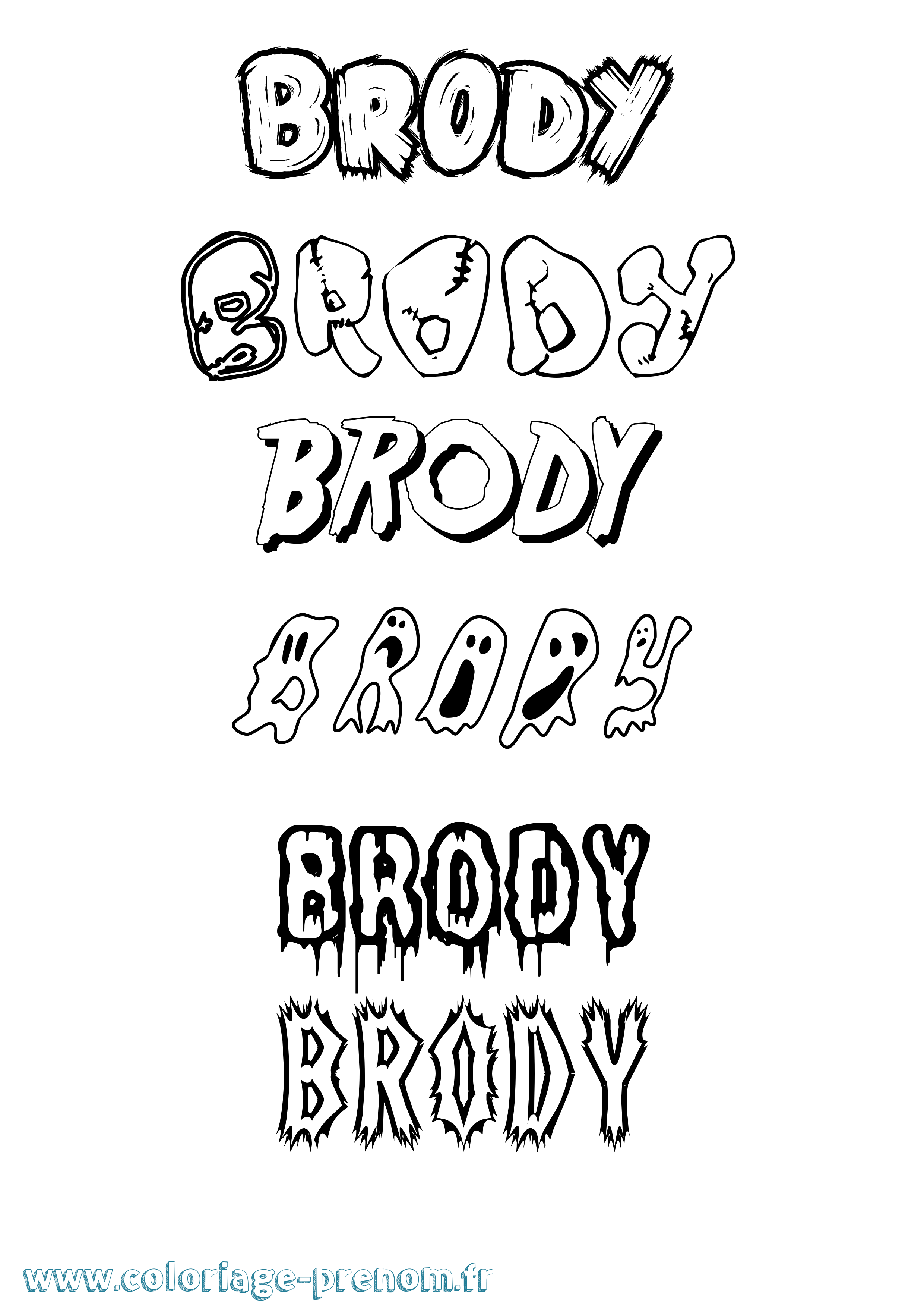 Coloriage Brody Frisson Coloriage prénom Brody Frisson