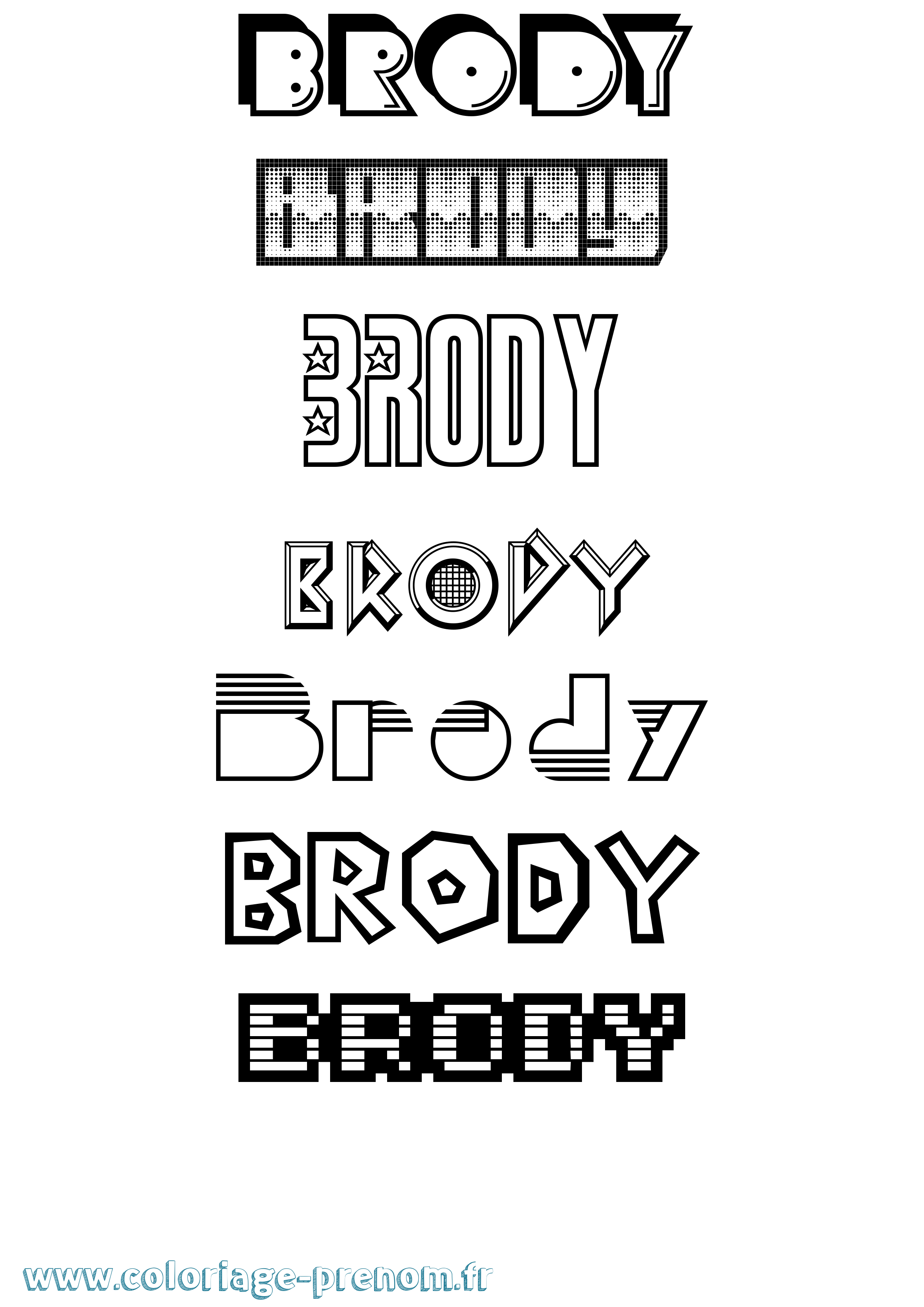 Coloriage Brody Jeux Vidéos Coloriage prénom Brody Jeux Vidéos