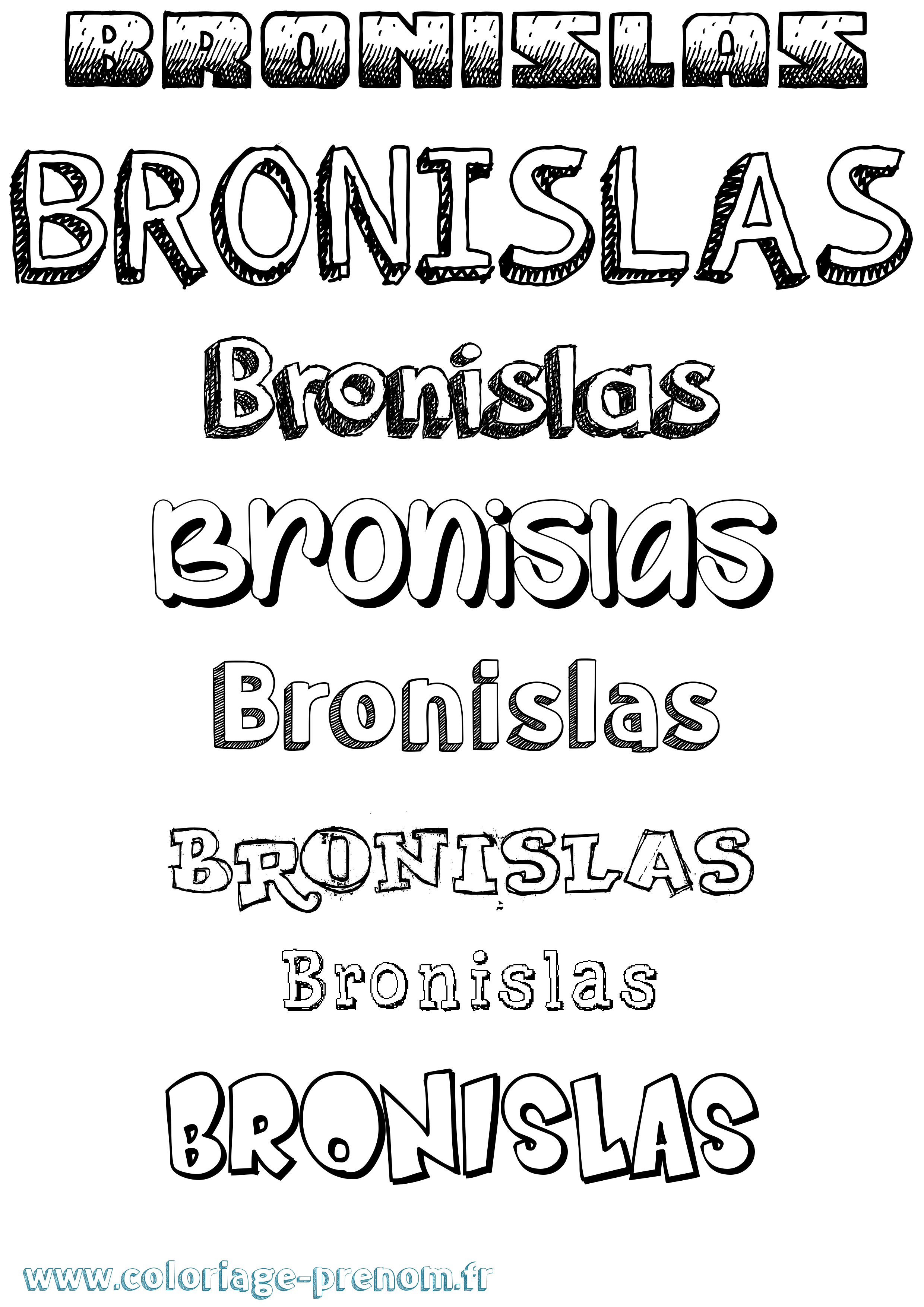Coloriage prénom Bronislas Dessiné