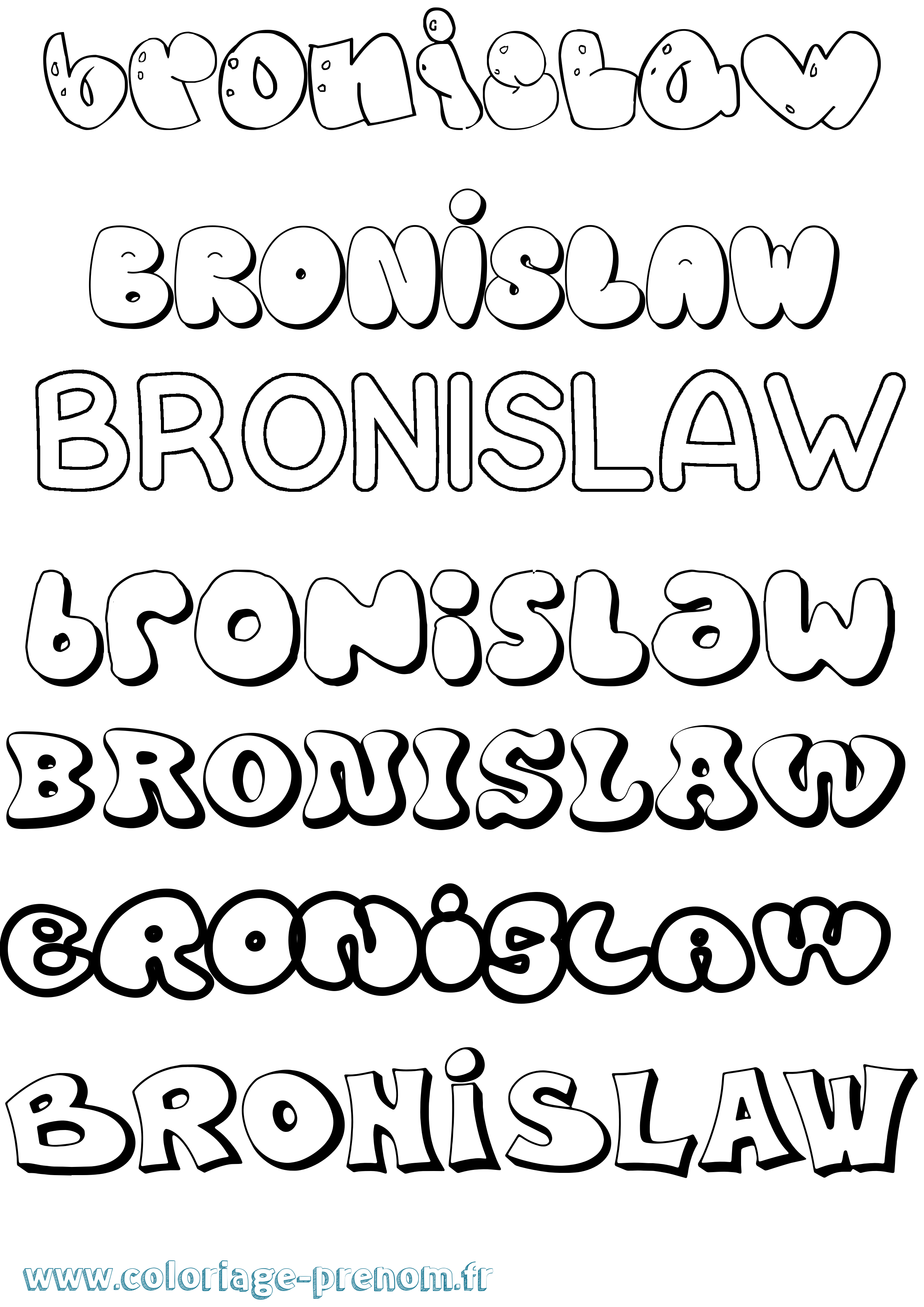 Coloriage prénom Bronislaw Bubble