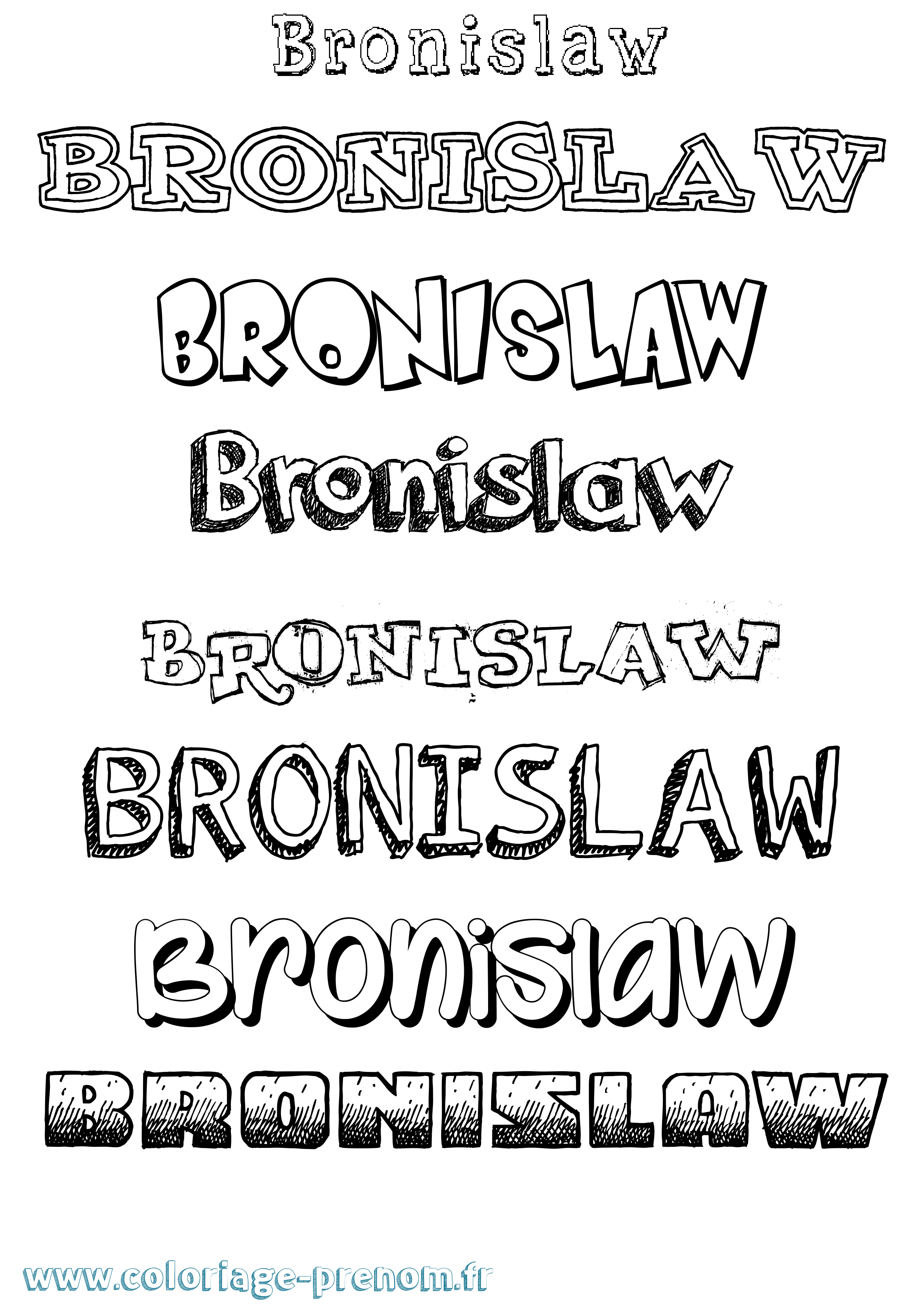 Coloriage prénom Bronislaw Dessiné