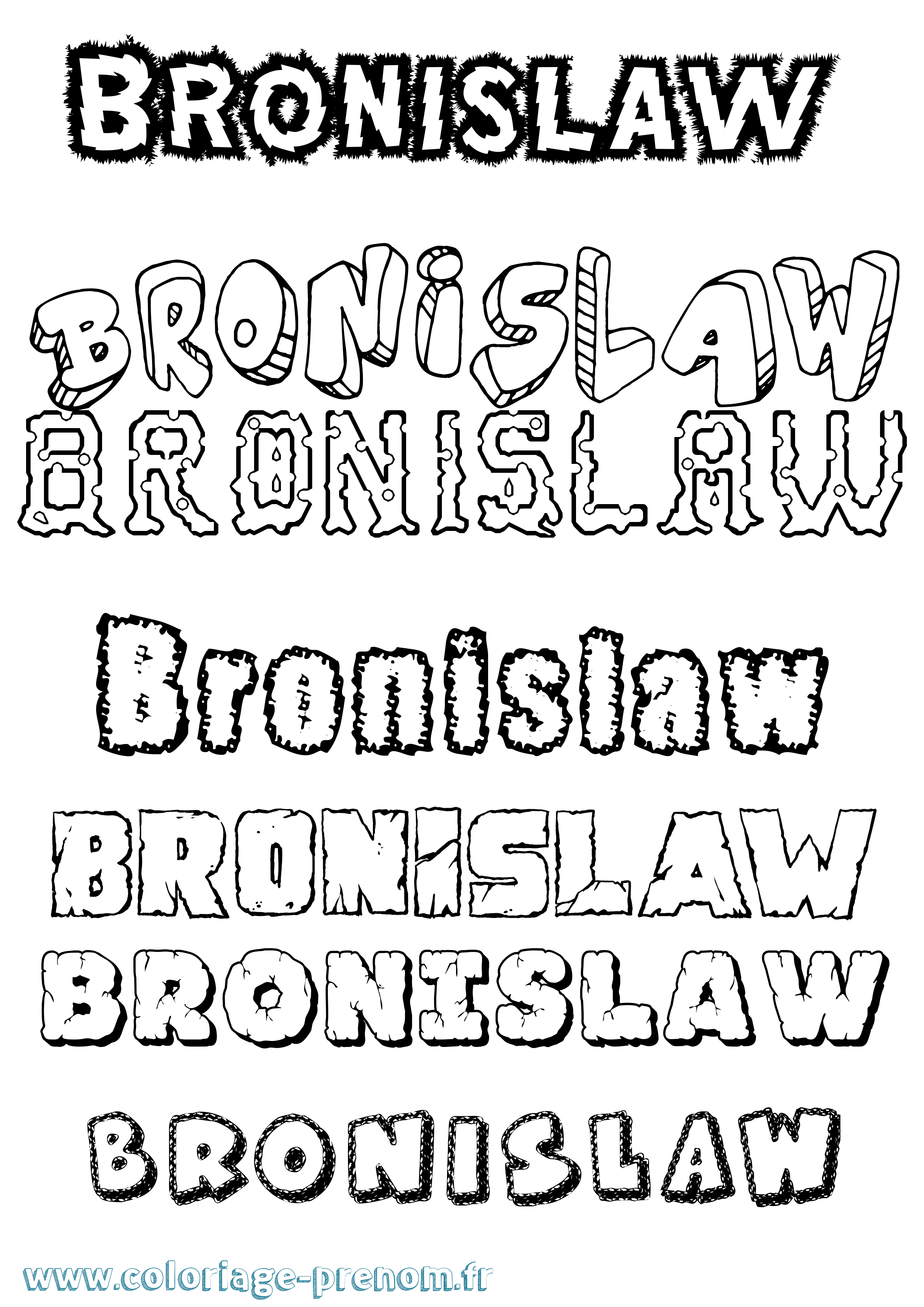 Coloriage prénom Bronislaw Destructuré