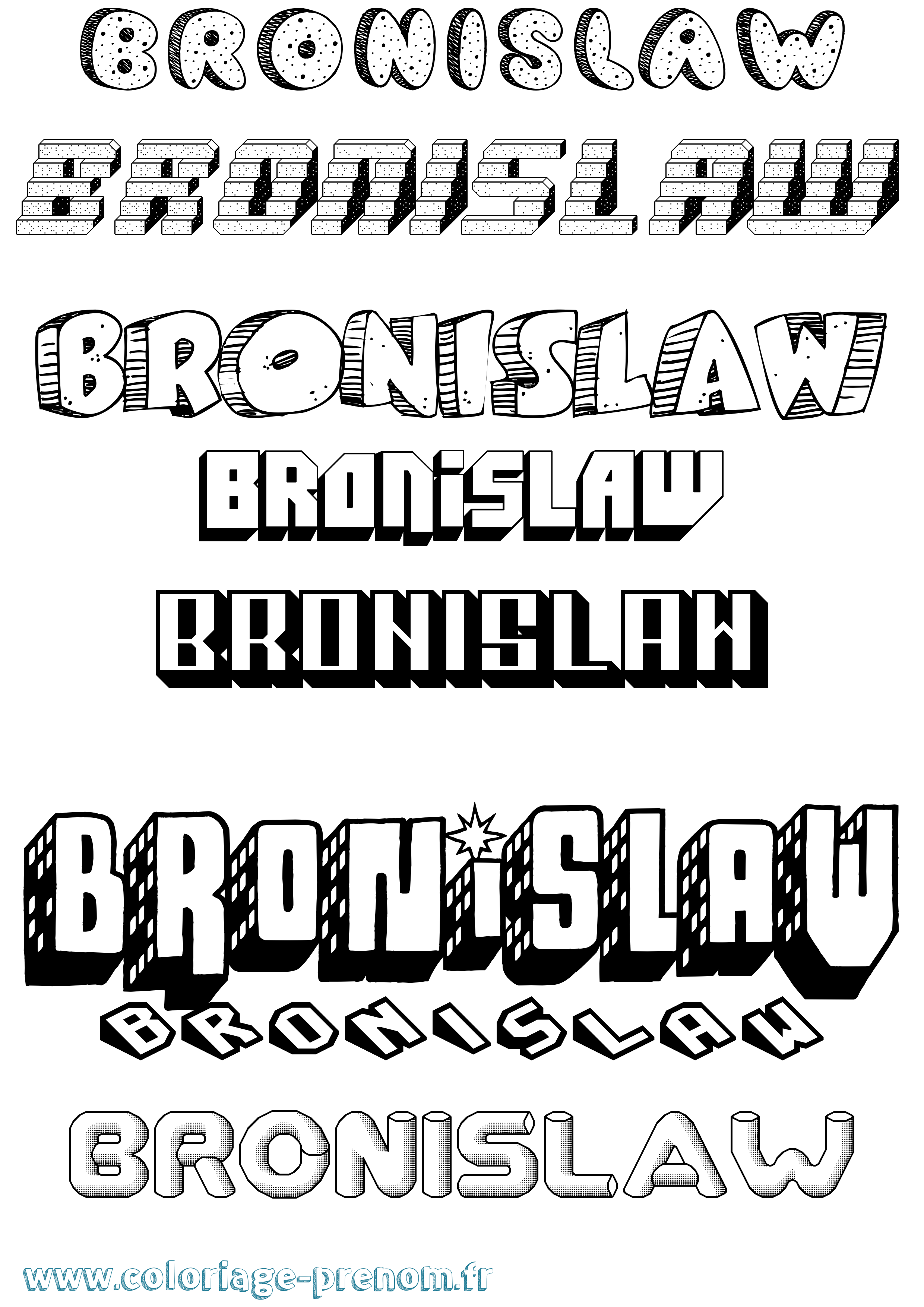 Coloriage prénom Bronislaw Effet 3D