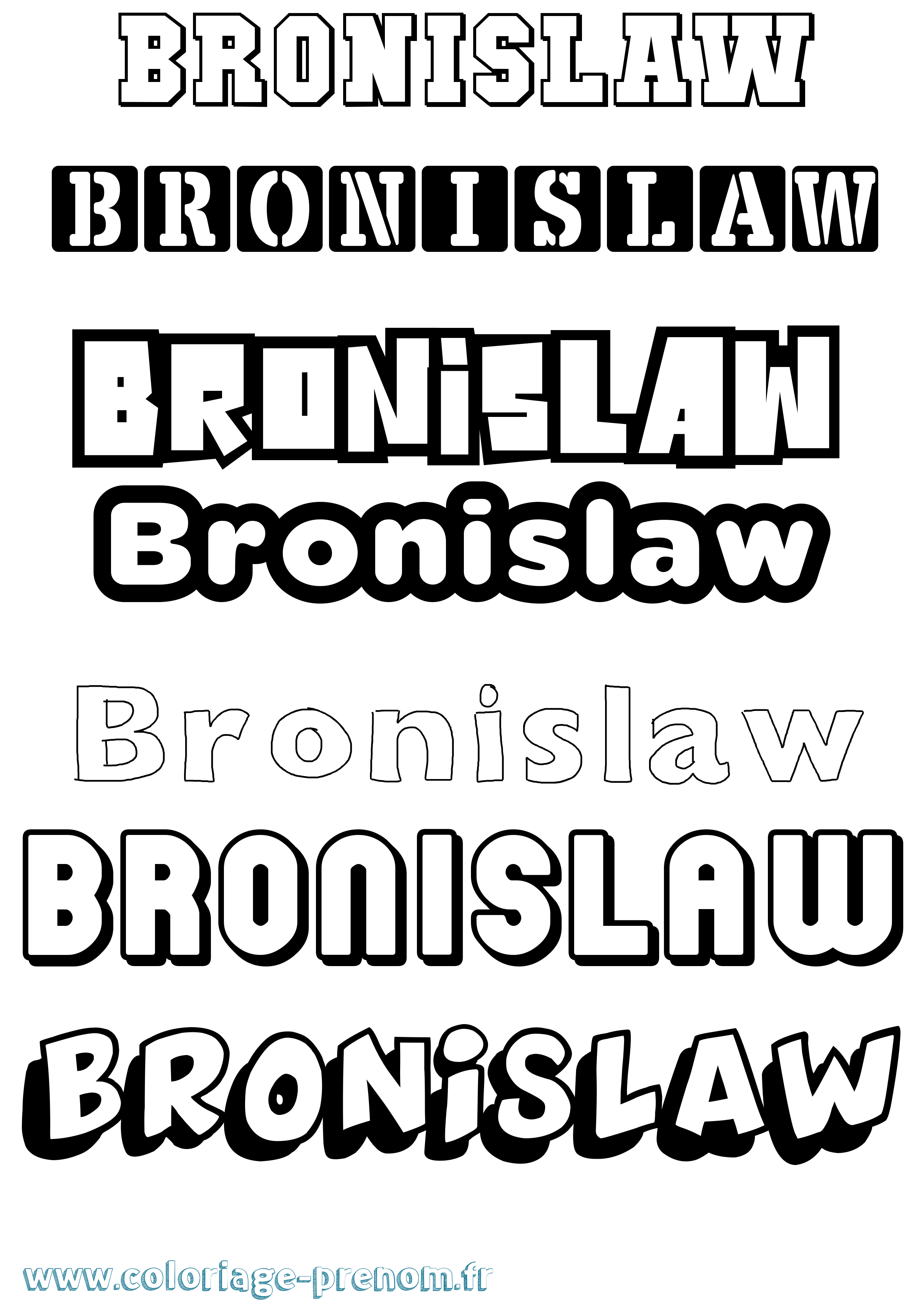 Coloriage prénom Bronislaw Simple