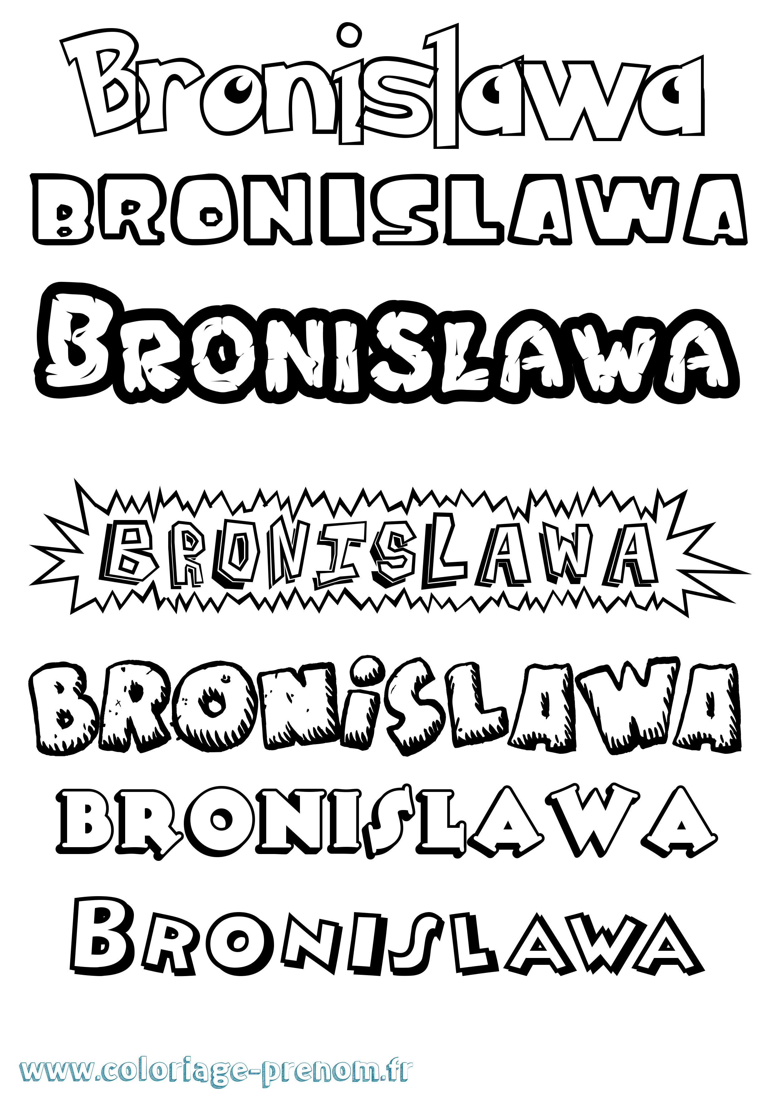 Coloriage prénom Bronislawa Dessin Animé