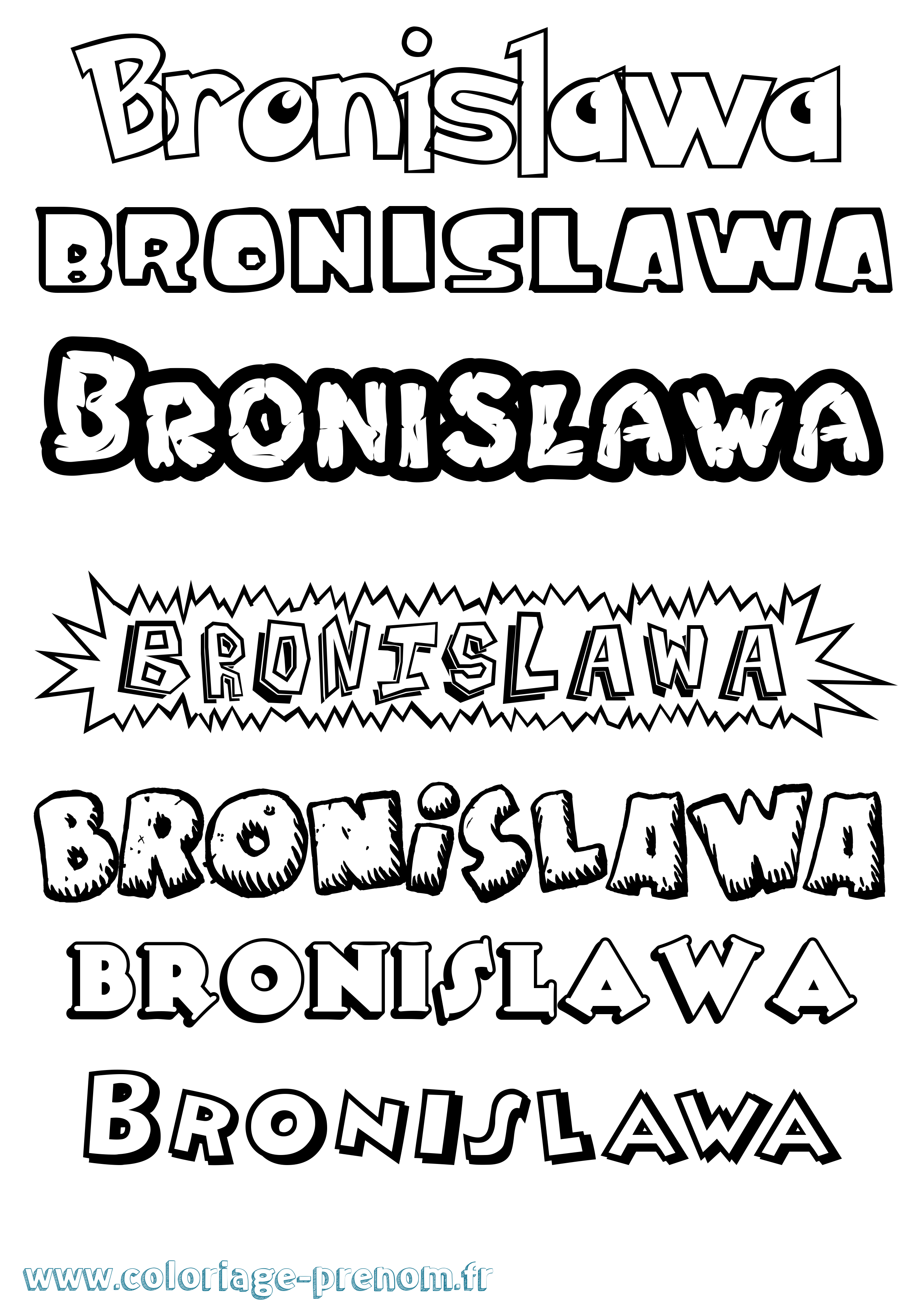 Coloriage Bronislawa Dessin Animé Coloriage prénom Bronislawa Dessin Animé