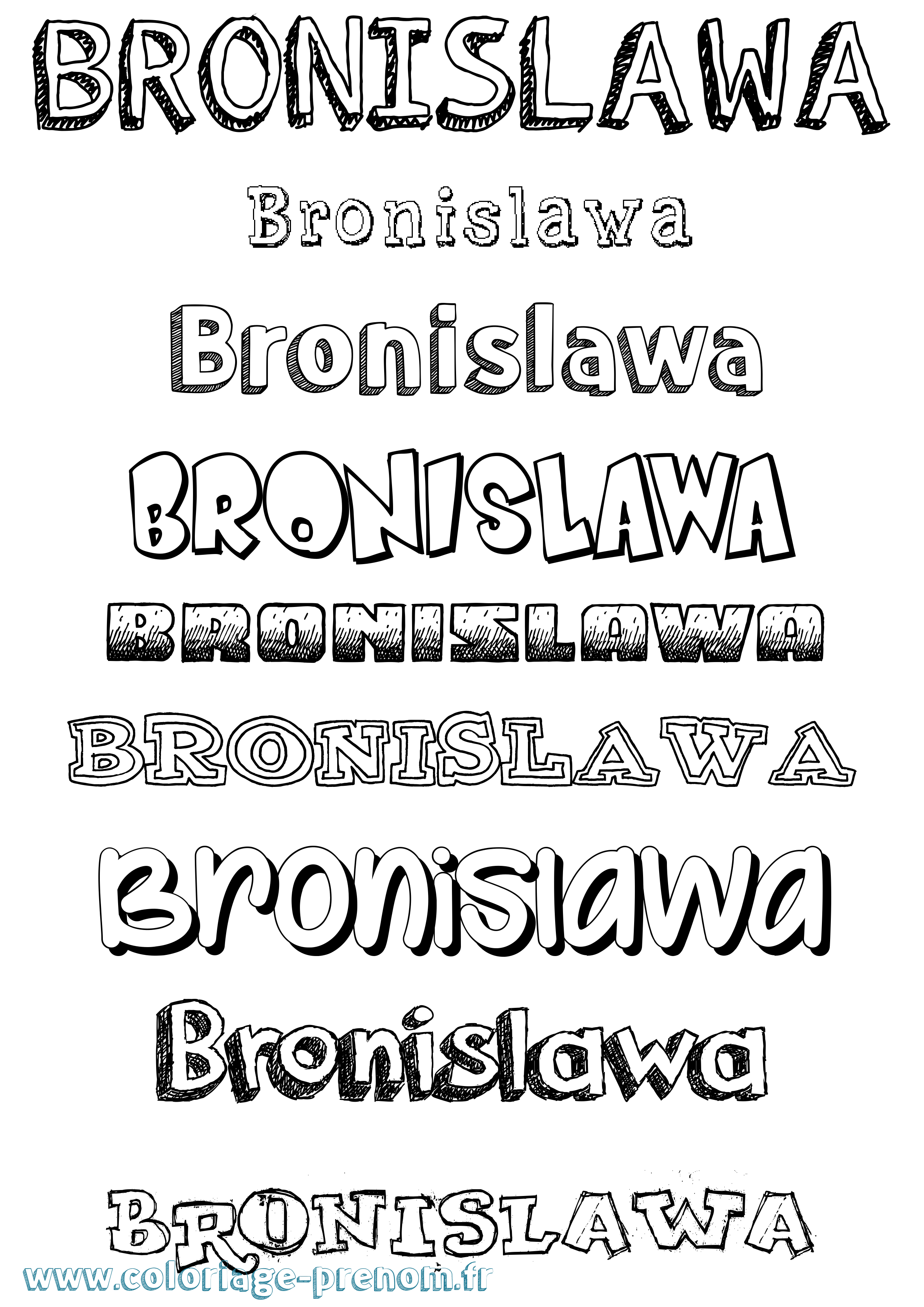 Coloriage Bronislawa Dessiné Coloriage prénom Bronislawa Dessiné