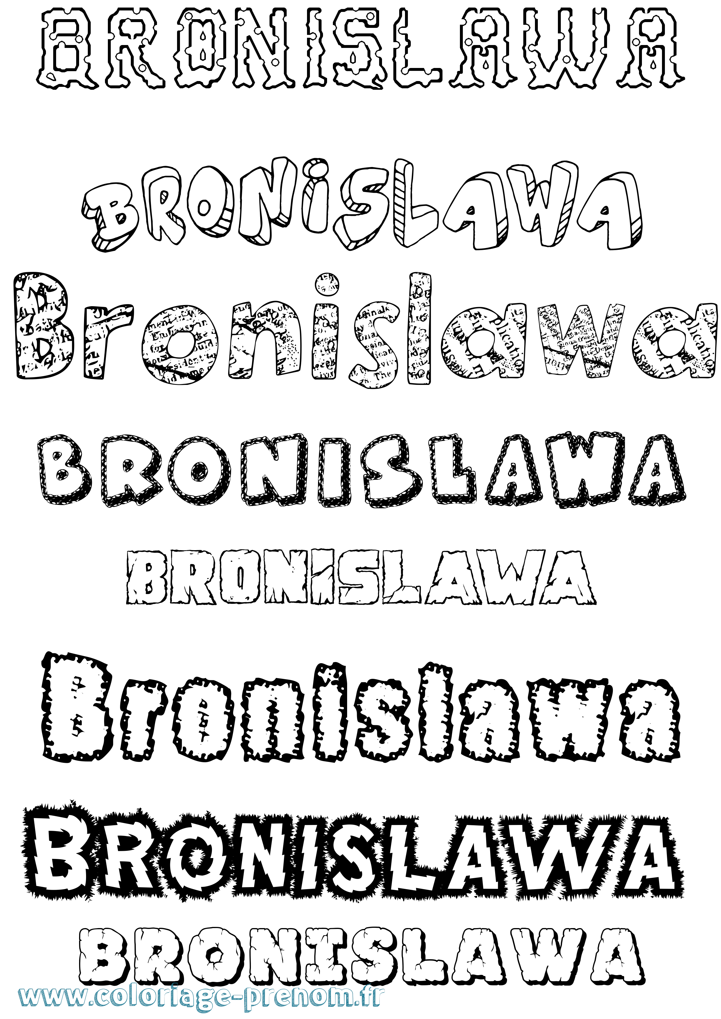 Coloriage Bronislawa Destructuré Coloriage prénom Bronislawa Destructuré