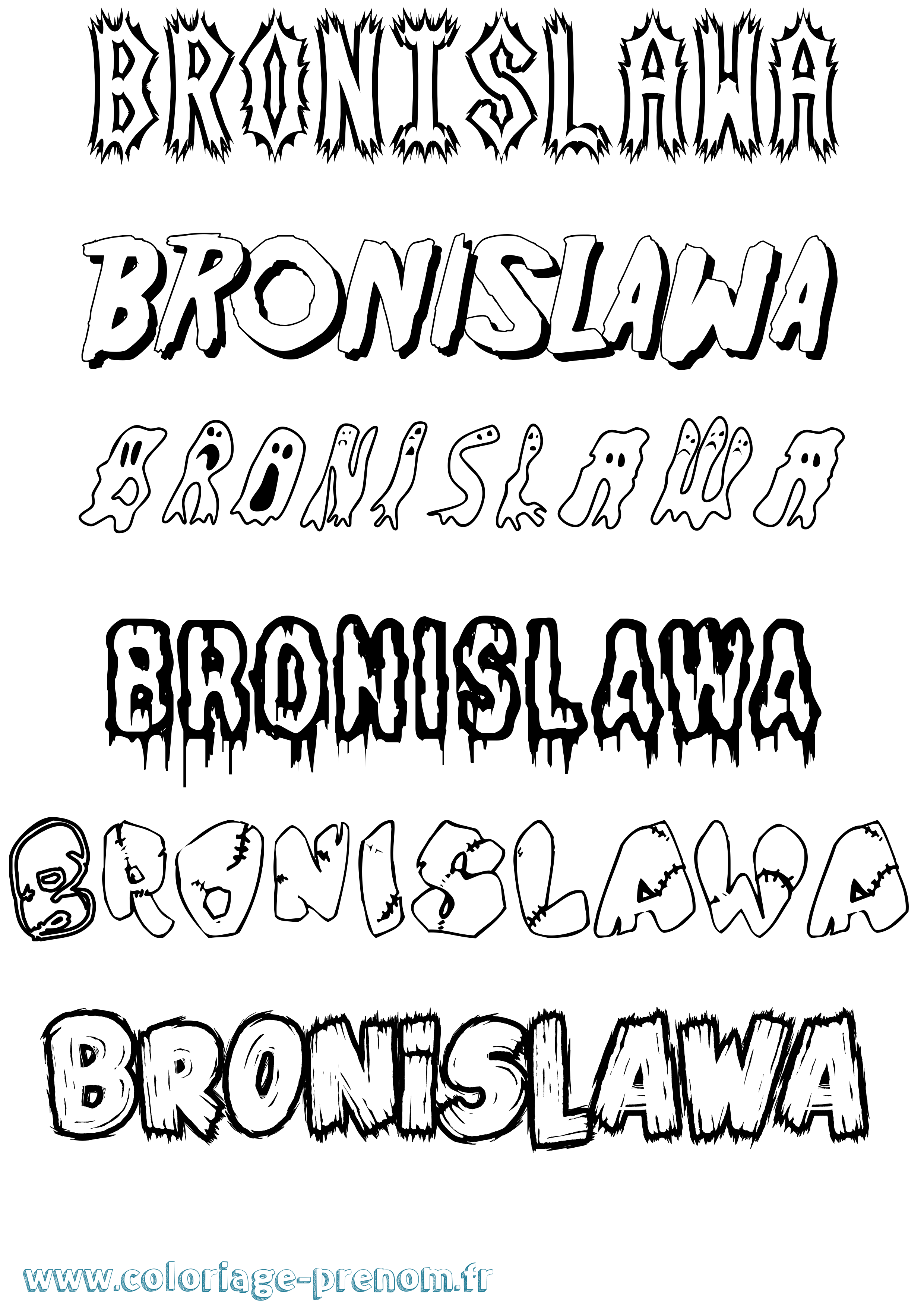 Coloriage Bronislawa Frisson Coloriage prénom Bronislawa Frisson