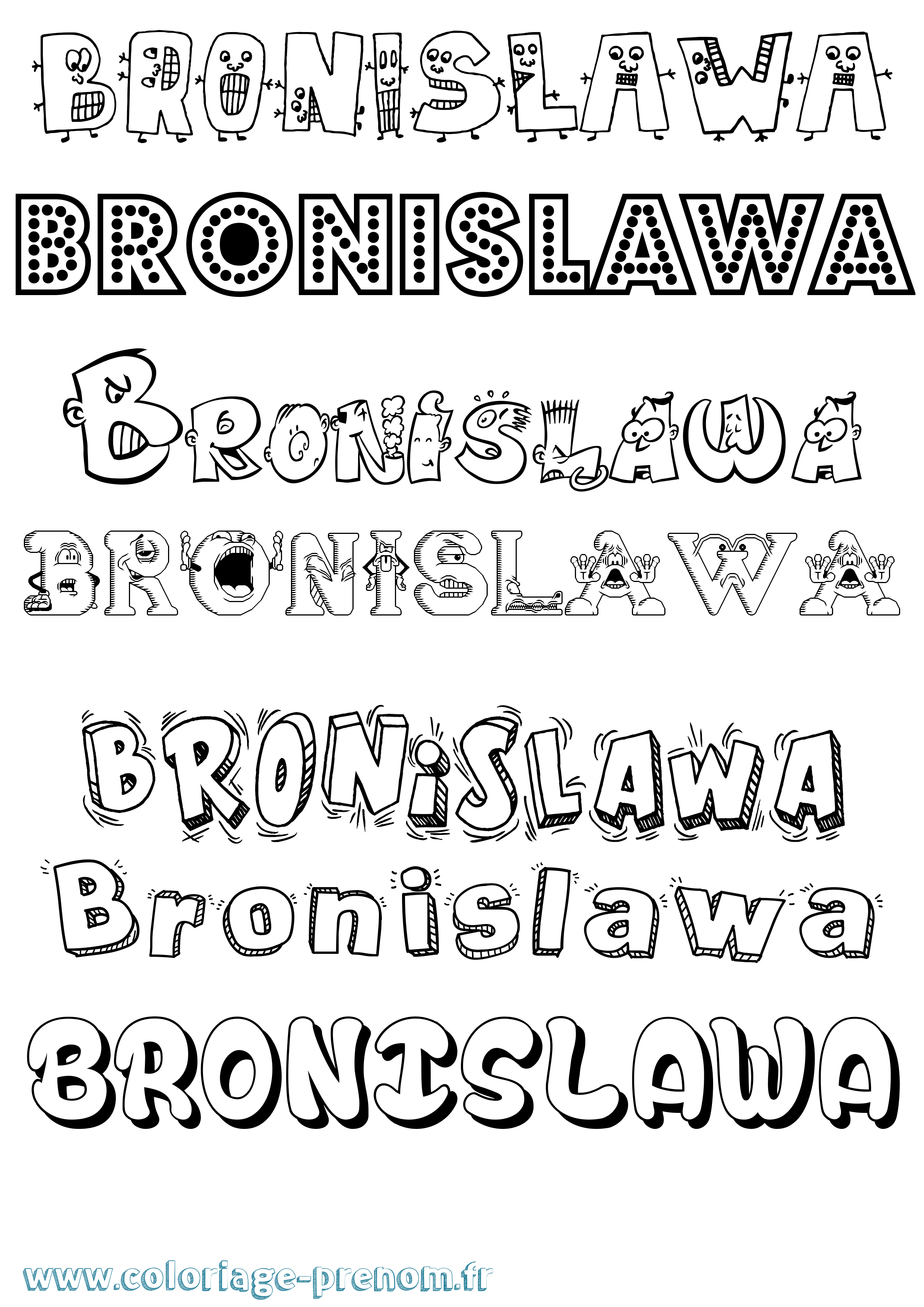 Coloriage Bronislawa Fun Coloriage prénom Bronislawa Fun