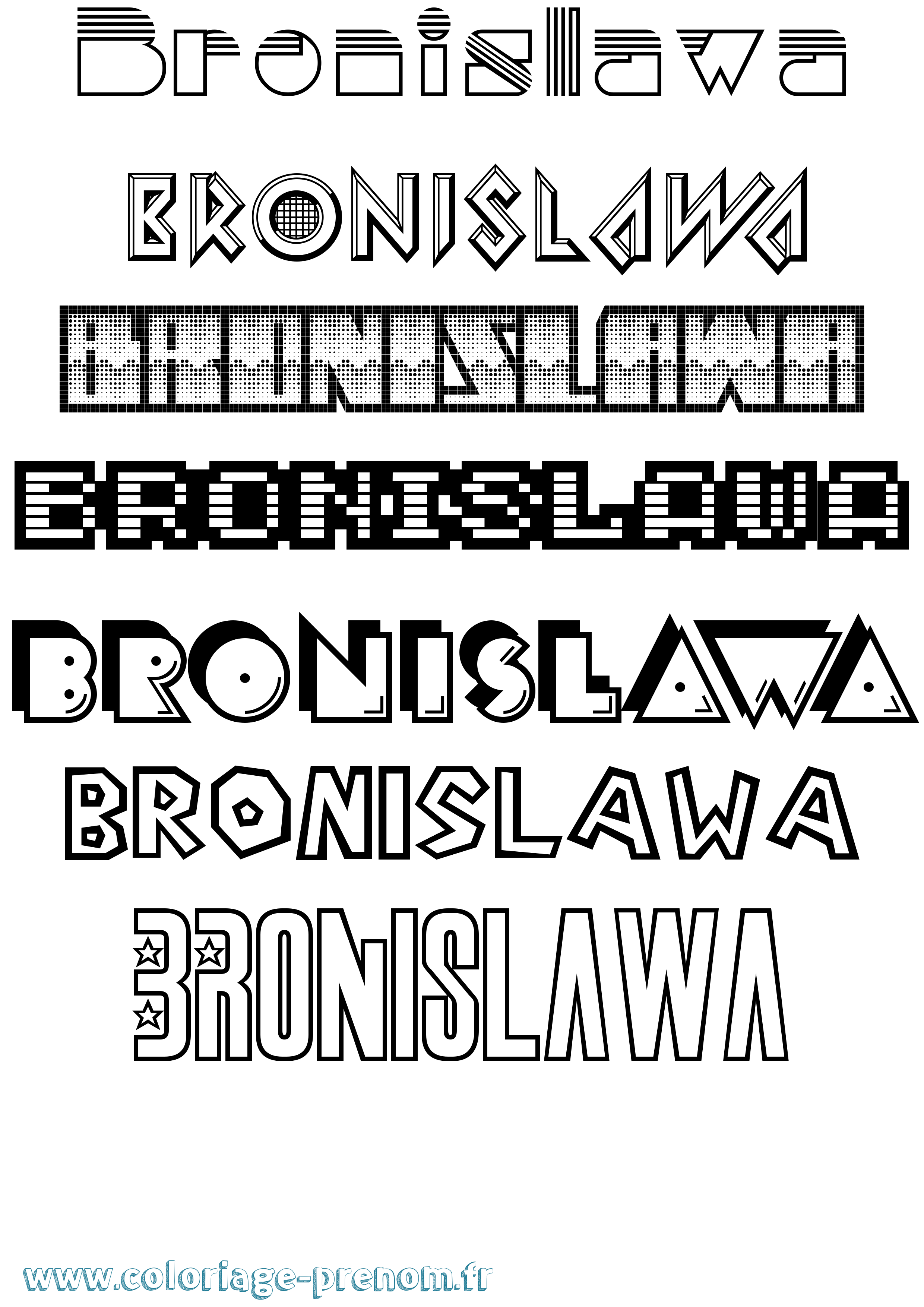 Coloriage prénom Bronislawa Jeux Vidéos