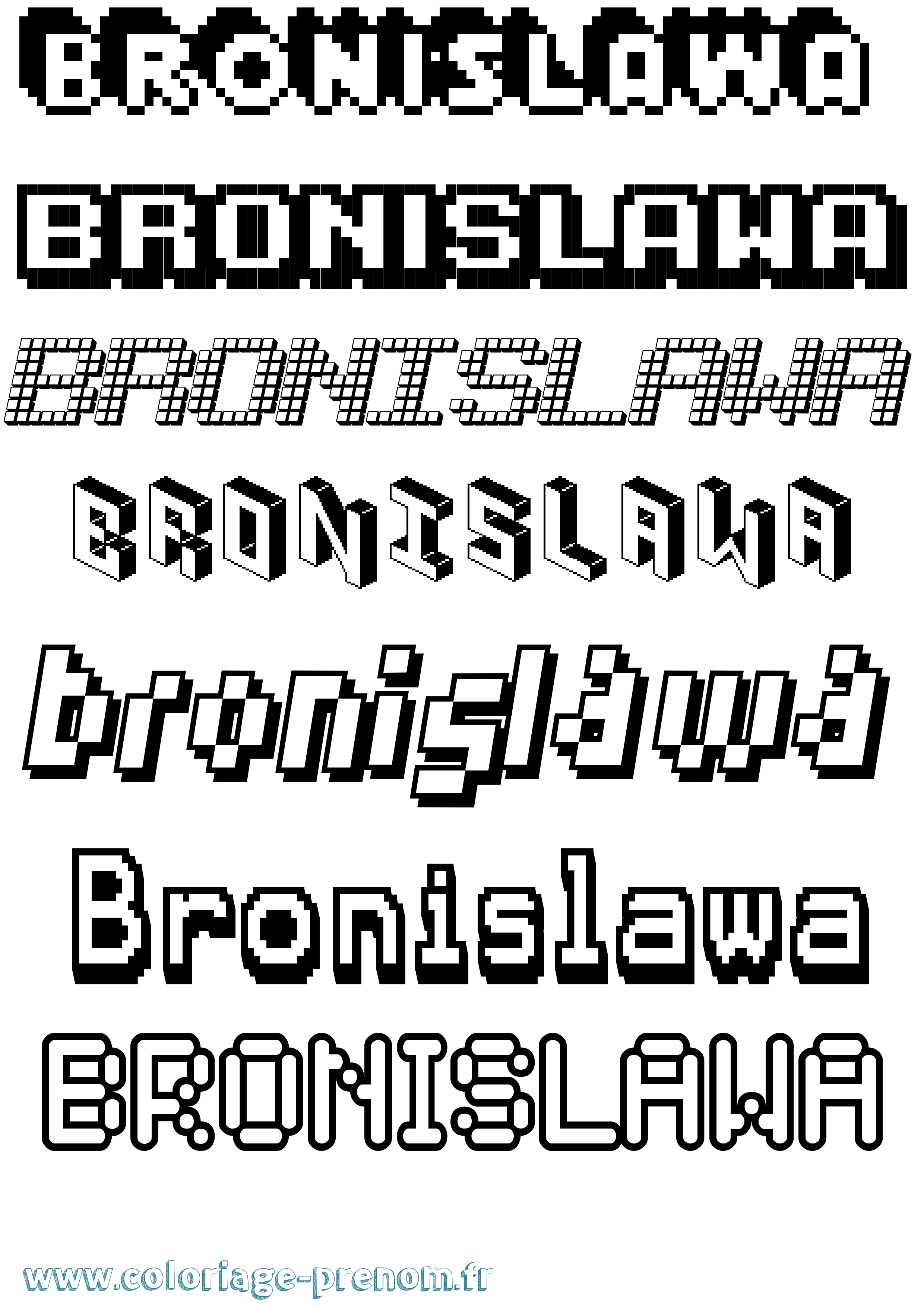 Coloriage Bronislawa Pixel Coloriage prénom Bronislawa Pixel