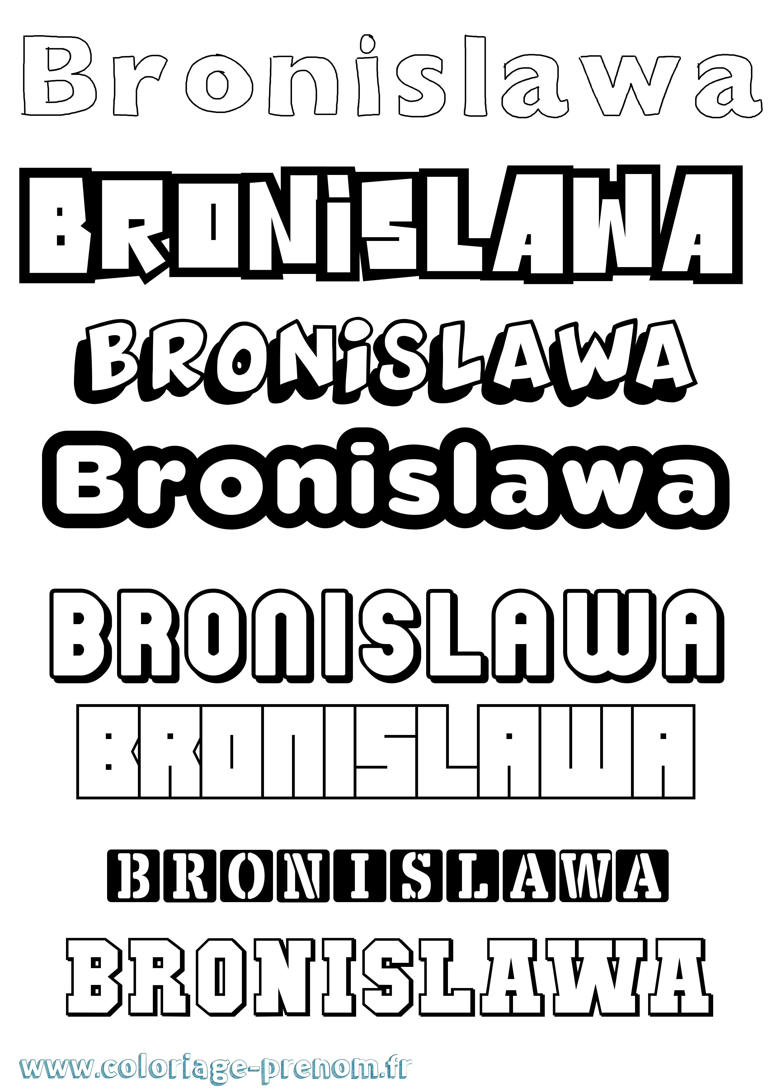 Coloriage Bronislawa Simple Coloriage prénom Bronislawa Simple