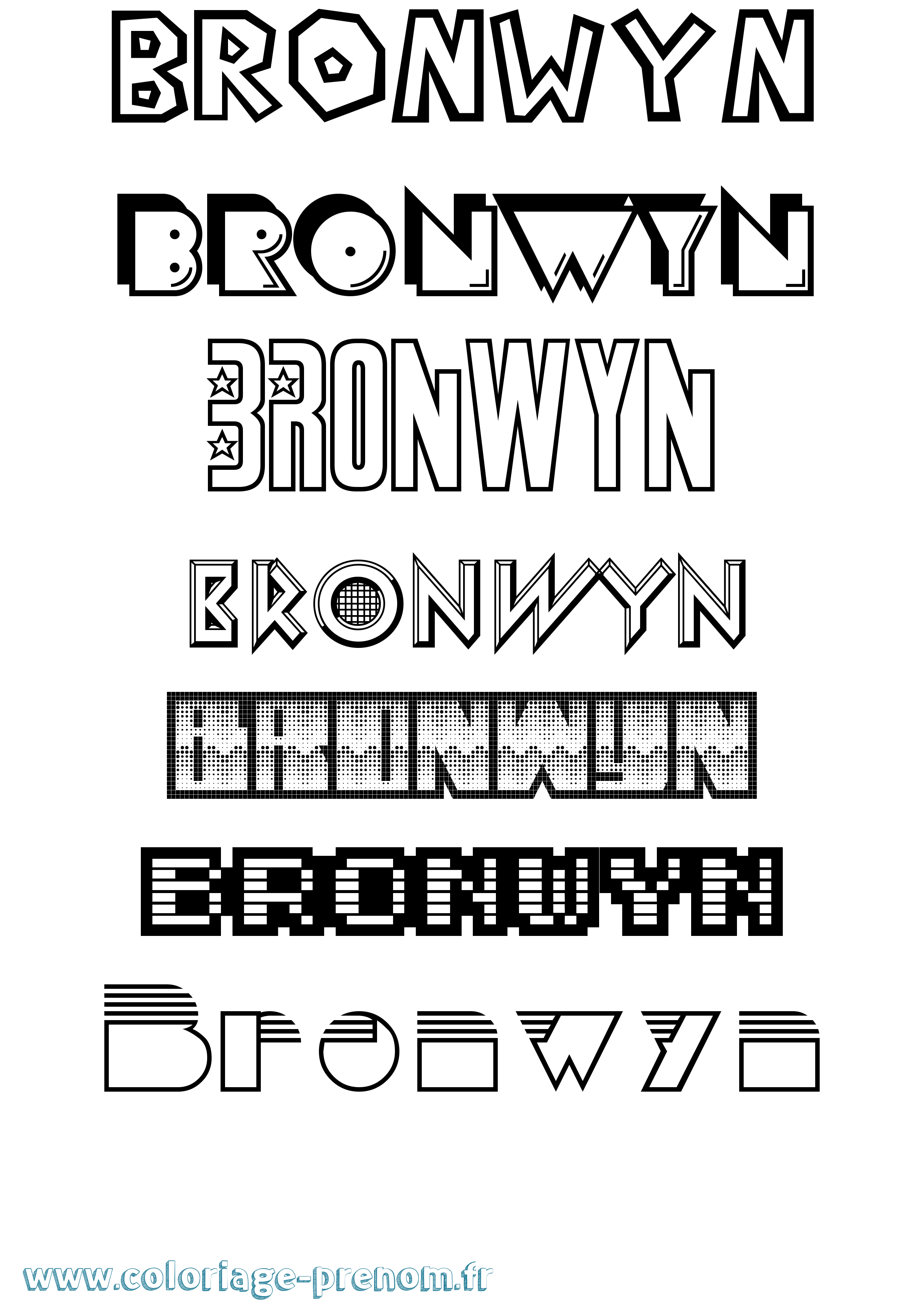 Coloriage Bronwyn Jeux Vidéos Coloriage prénom Bronwyn Jeux Vidéos