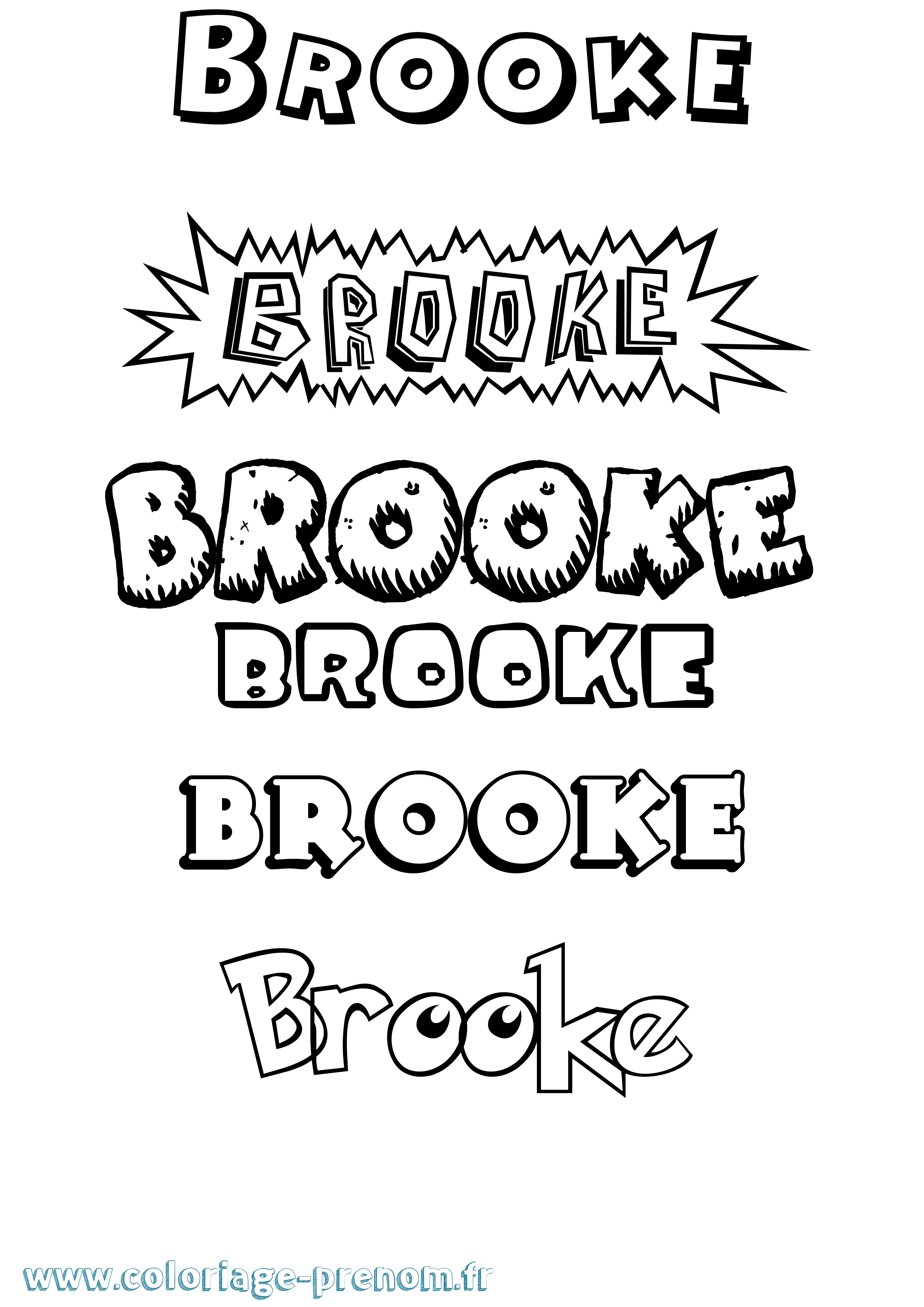 Coloriage prénom Brooke Dessin Animé