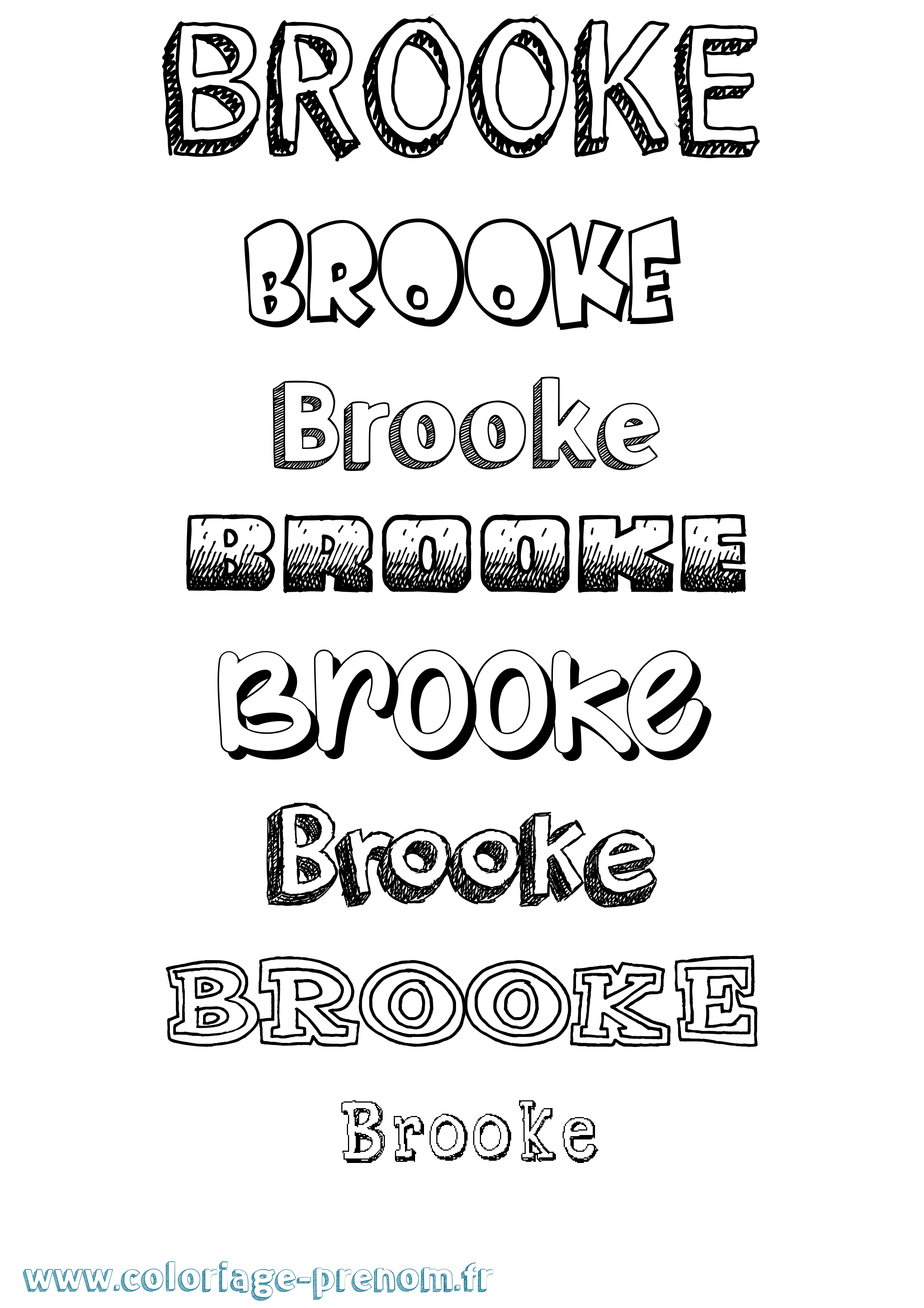 Coloriage prénom Brooke Dessiné