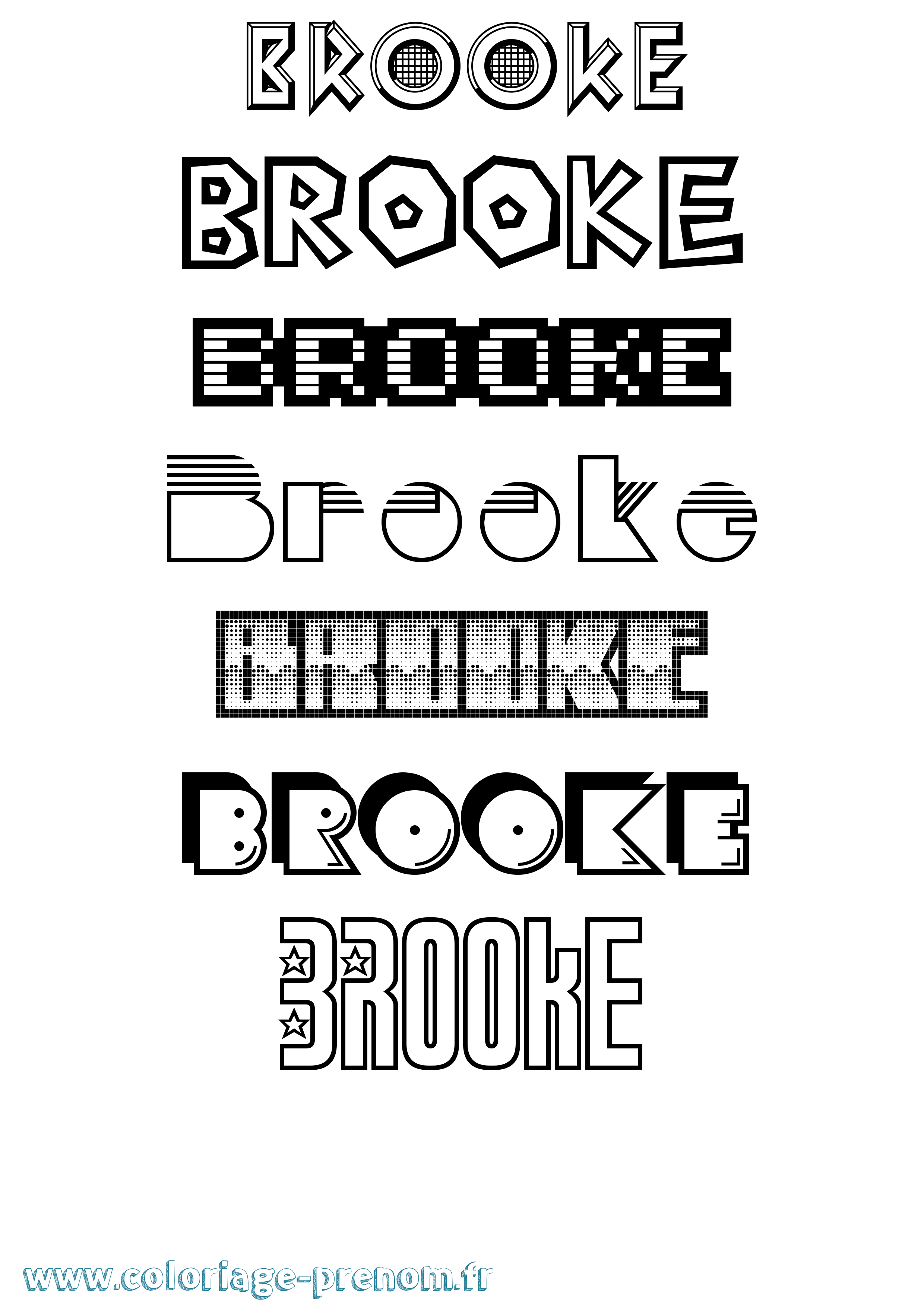 Coloriage prénom Brooke Jeux Vidéos