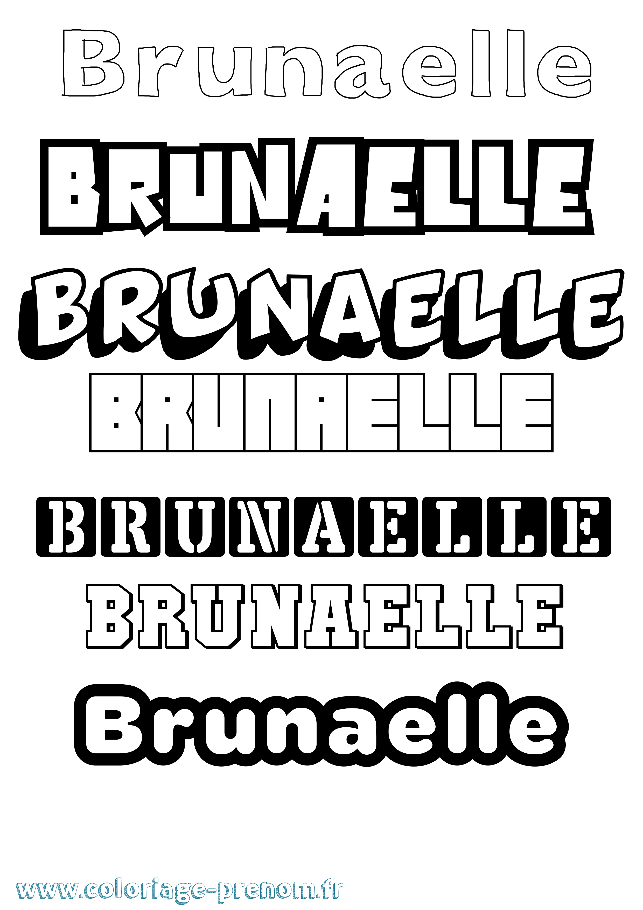 Coloriage prénom Brunaelle Simple