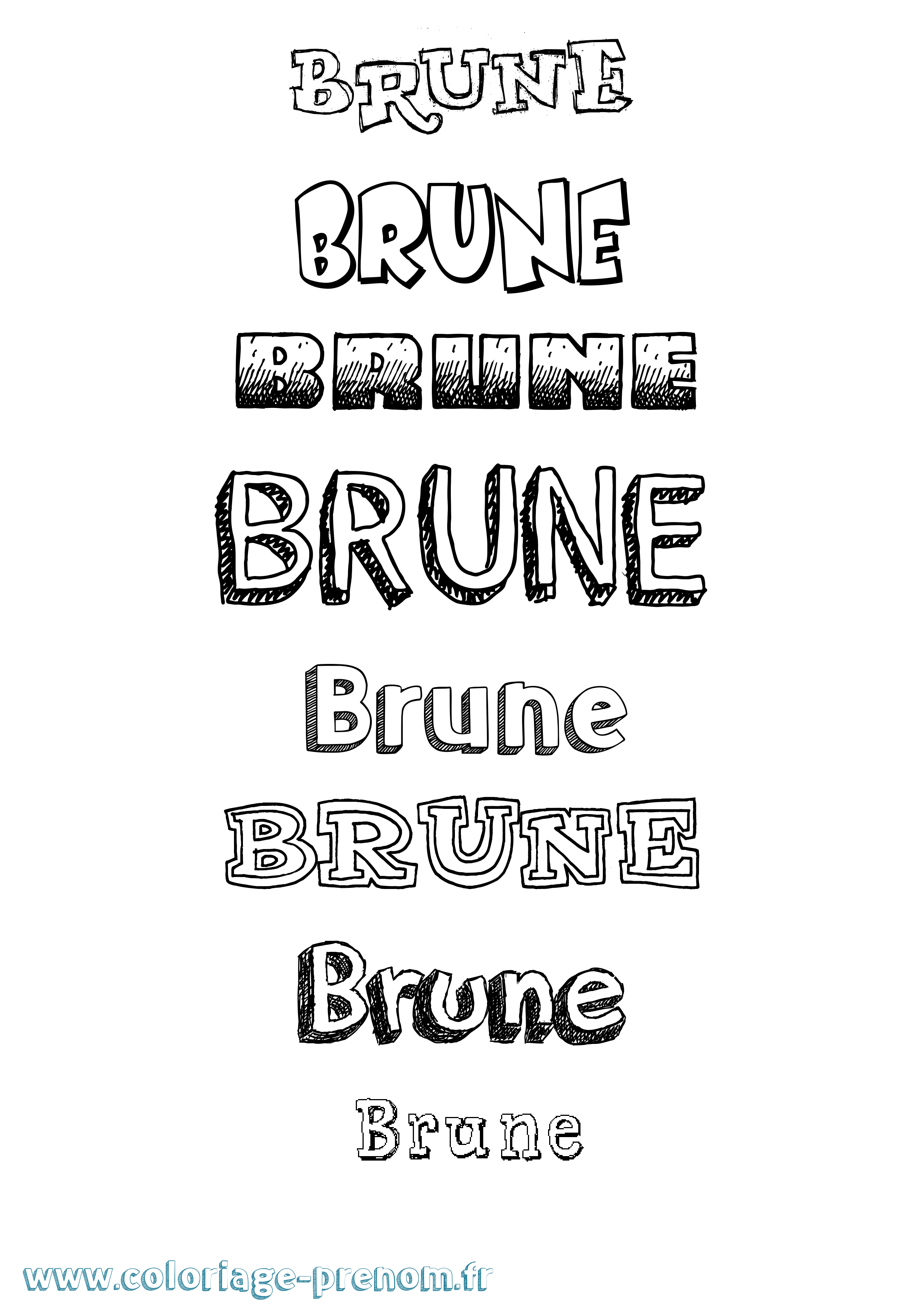 Coloriage prénom Brune Dessiné