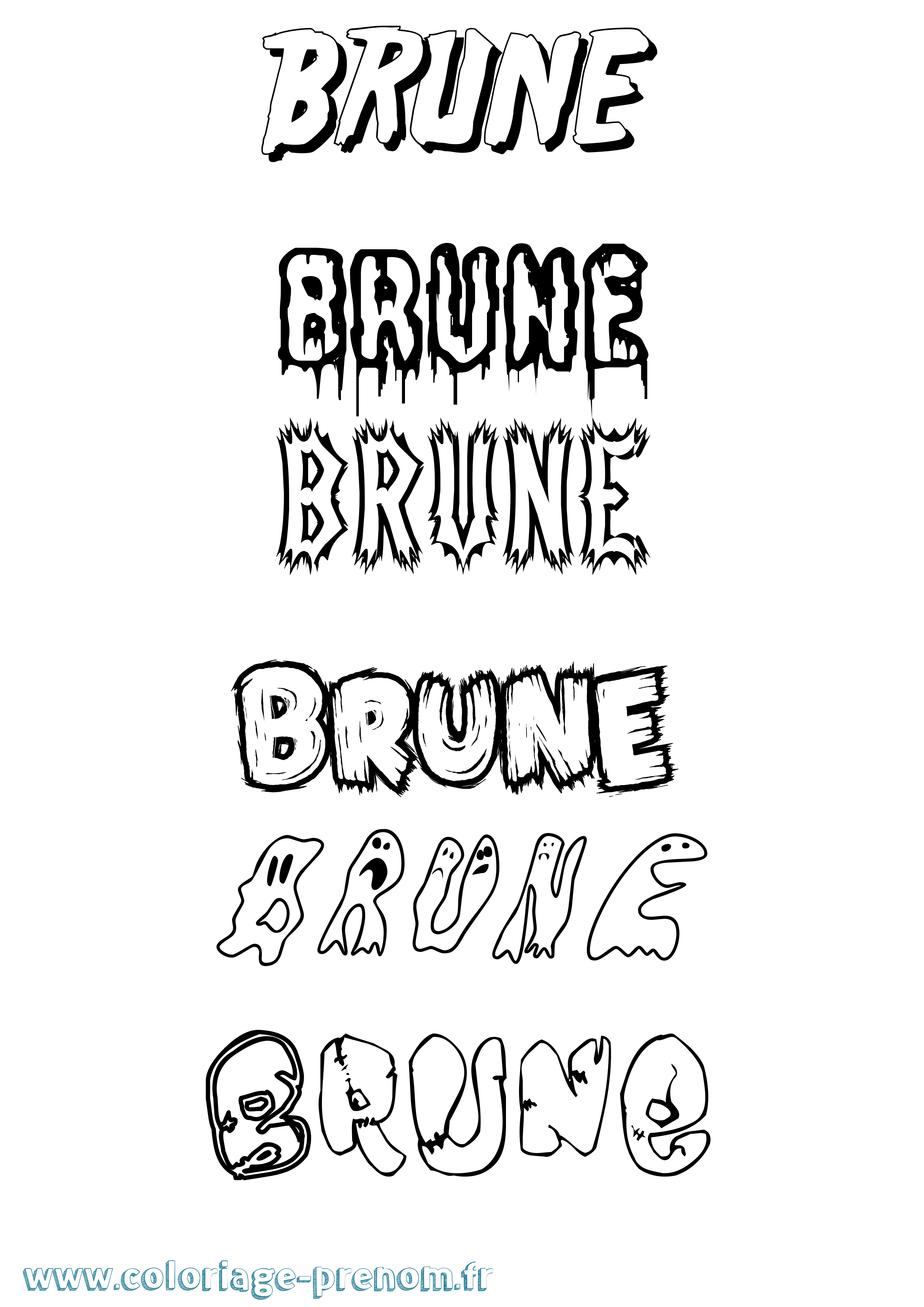 Coloriage prénom Brune Frisson