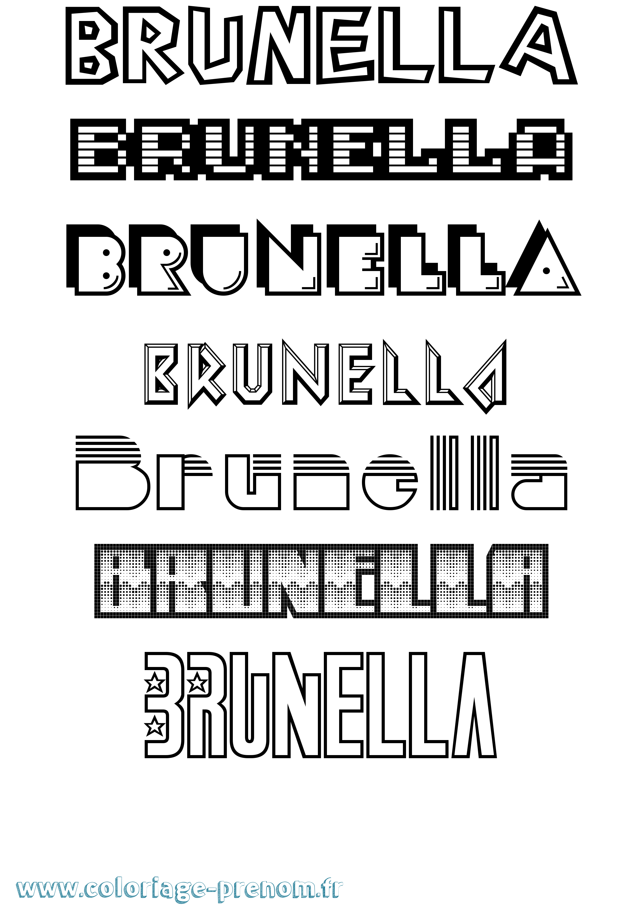 Coloriage Brunella Jeux Vidéos Coloriage prénom Brunella Jeux Vidéos