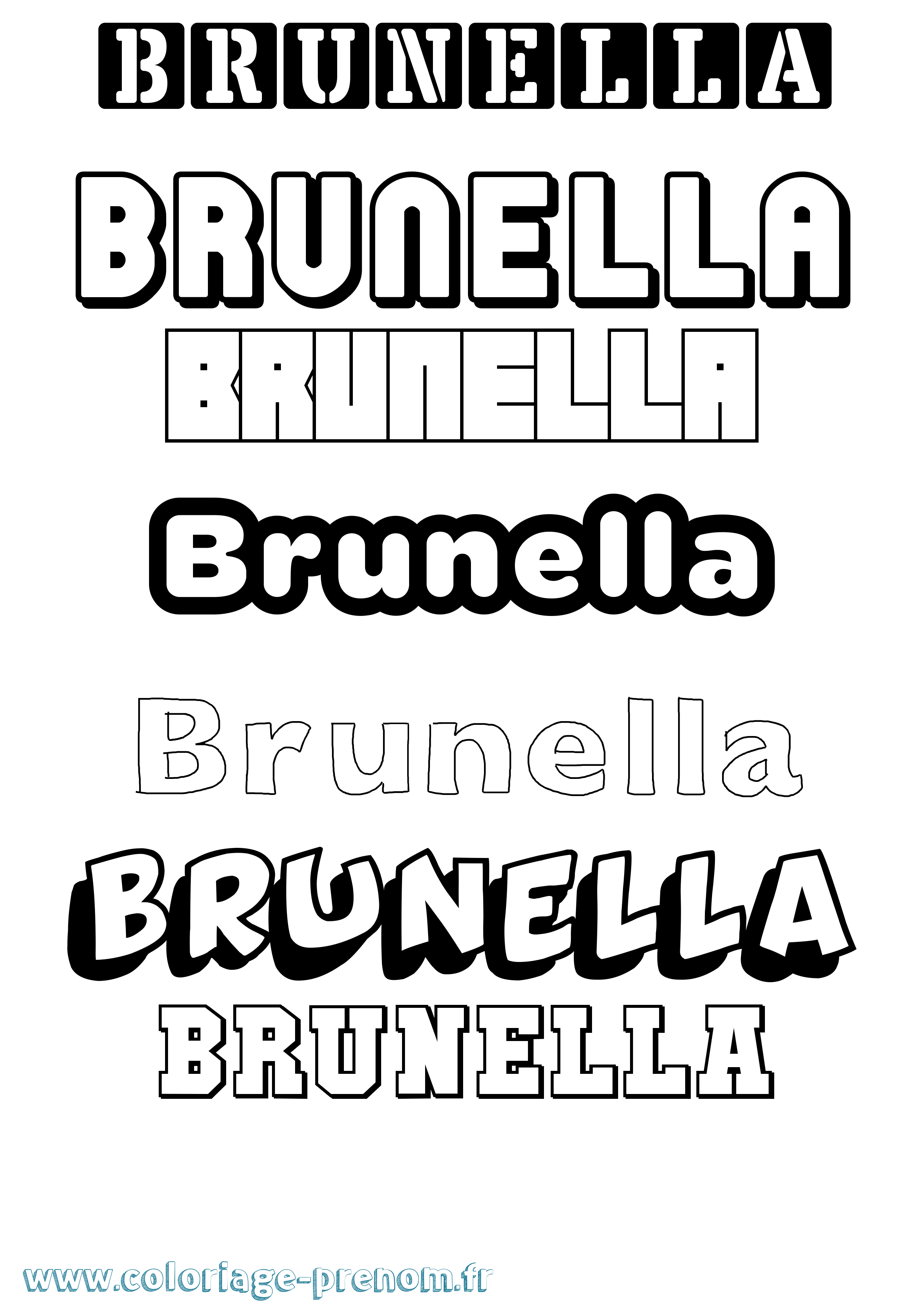 Coloriage Brunella Simple Coloriage prénom Brunella Simple